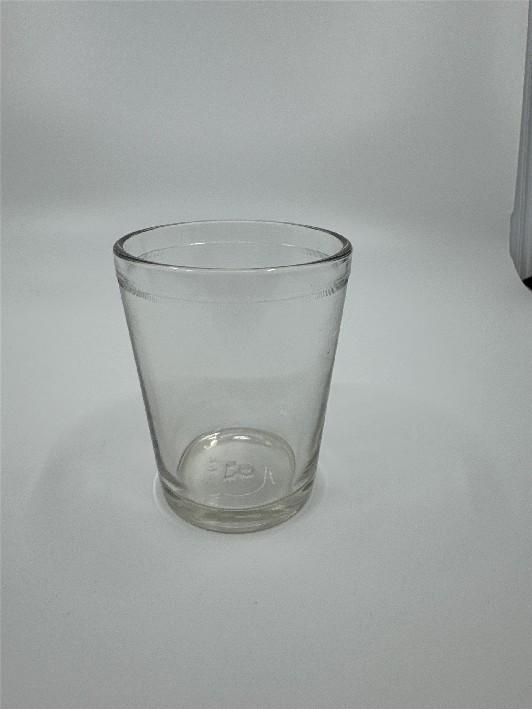 Vintage Juice Glass Jelly Jar Drinking Glass /w Chess Pawn Design on Bottom 564