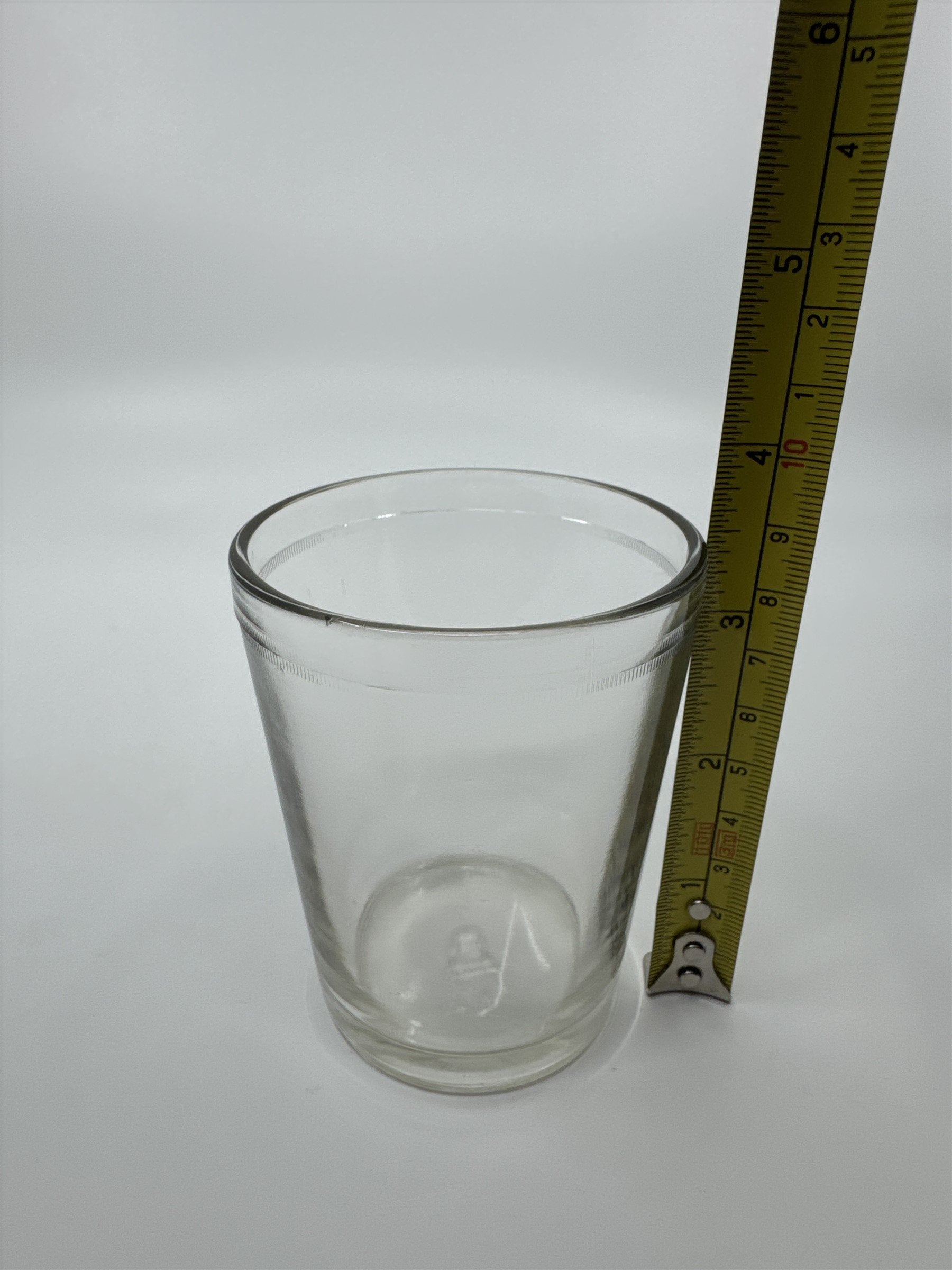 Vintage Juice Glass Jelly Jar Drinking Glass /w Chess Pawn Design on Bottom 564