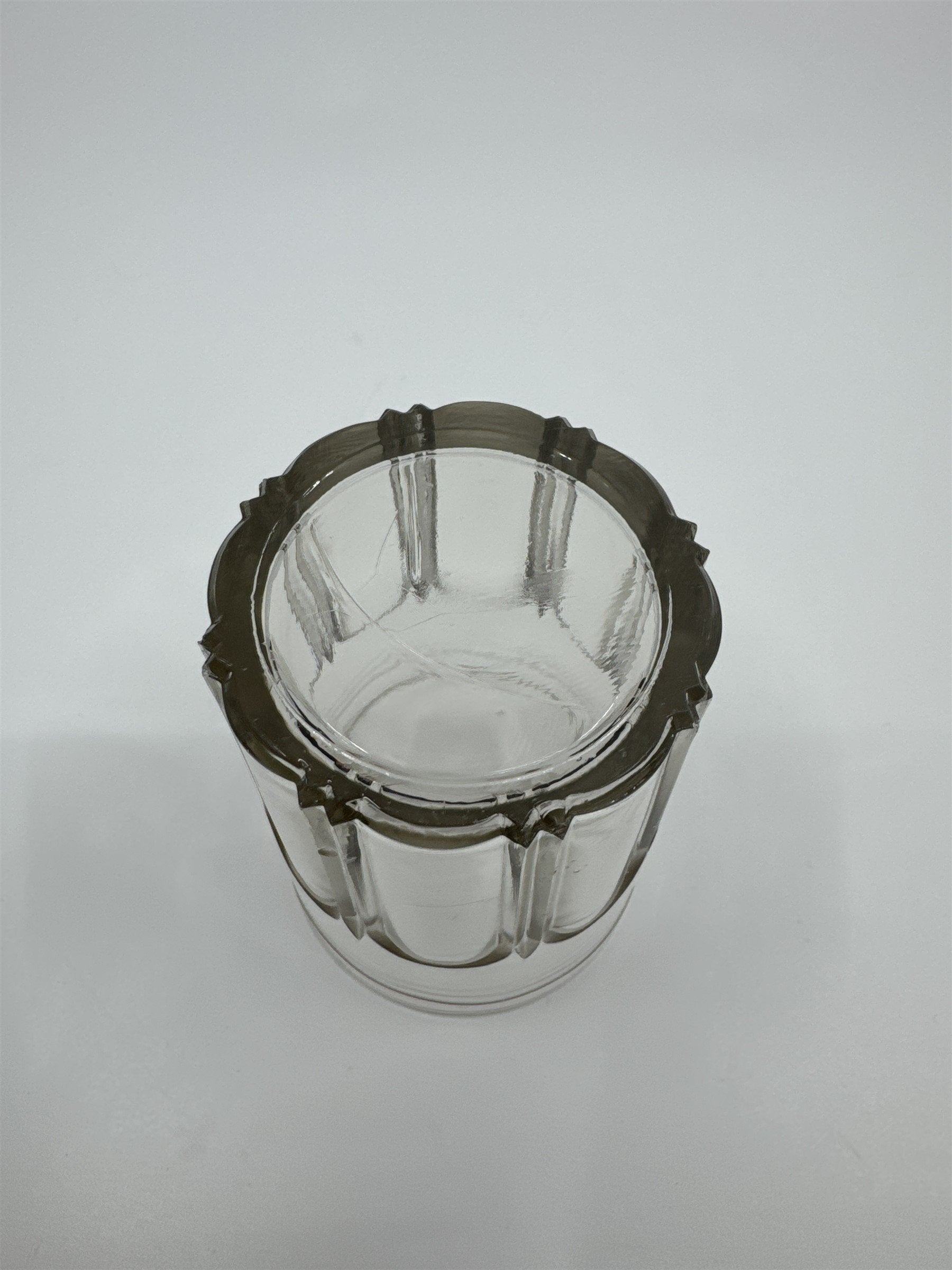Vtg Arcade Crystal Ice Glass Catch Cup Coffee Grinds Unmarked Dispenser