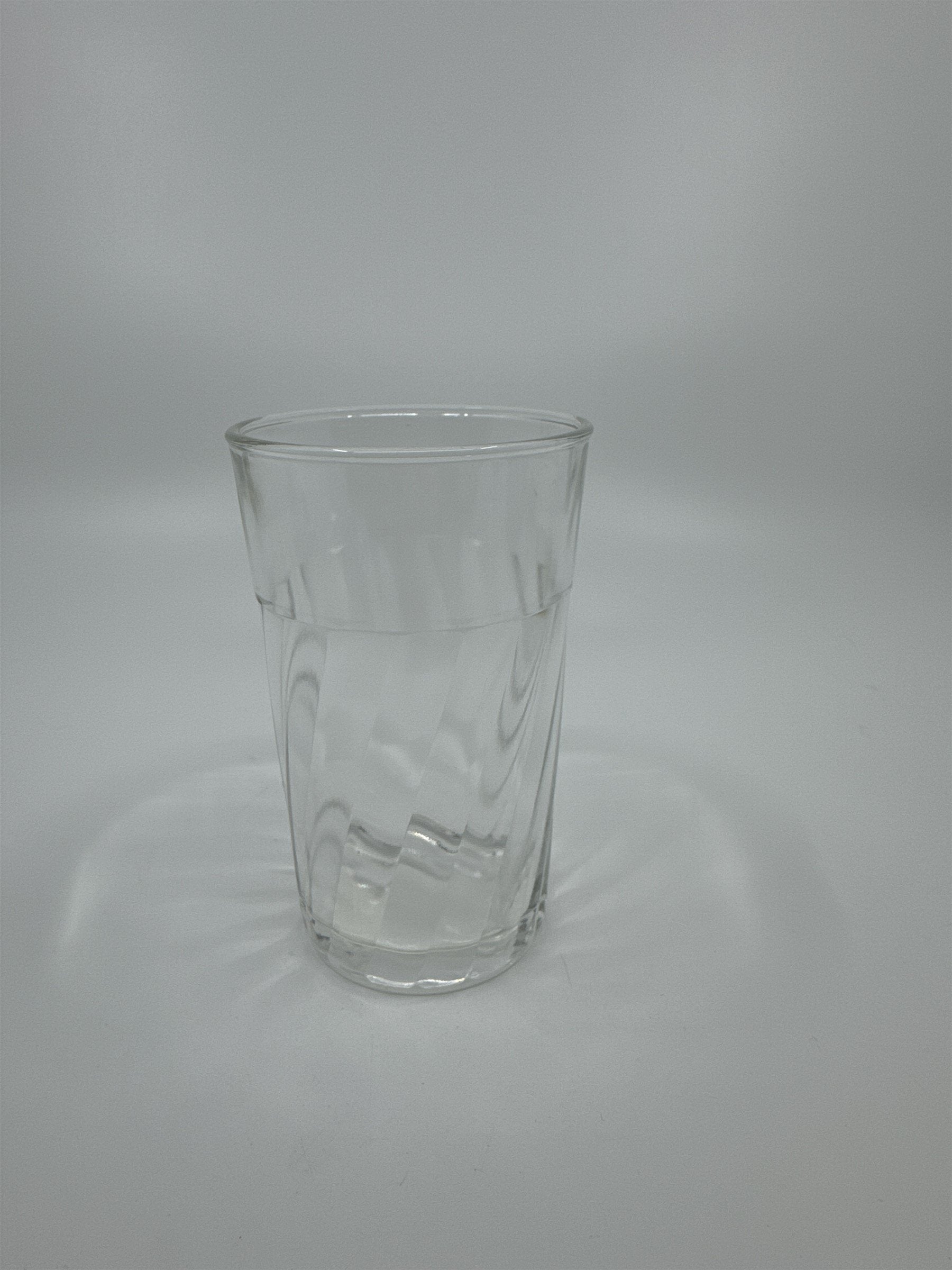 Vintage Juice Glass Twisted Diagonal Vertical Lines Design