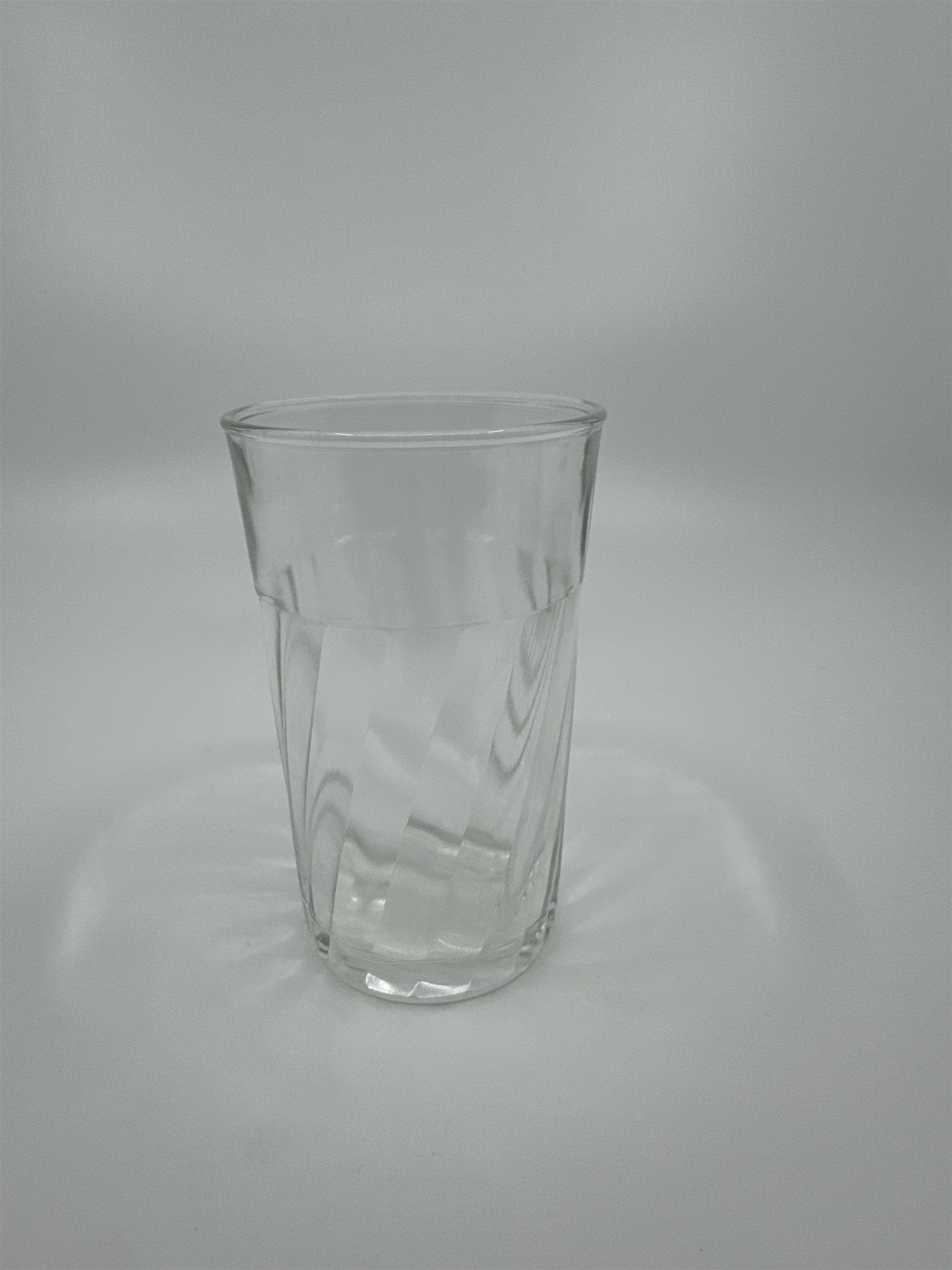 Vintage Juice Glass Twisted Diagonal Vertical Lines Design