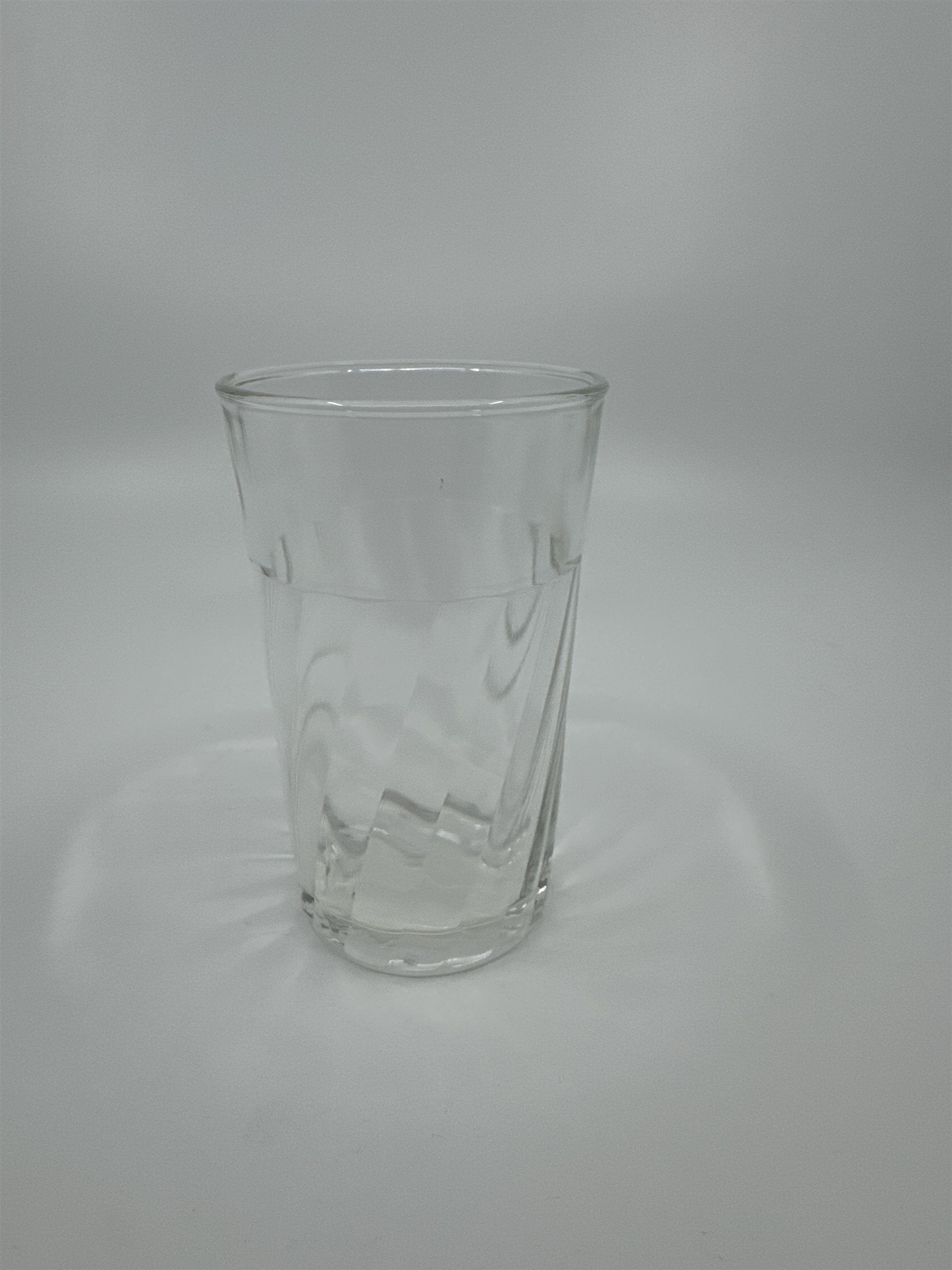Vintage Juice Glass Twisted Diagonal Vertical Lines Design