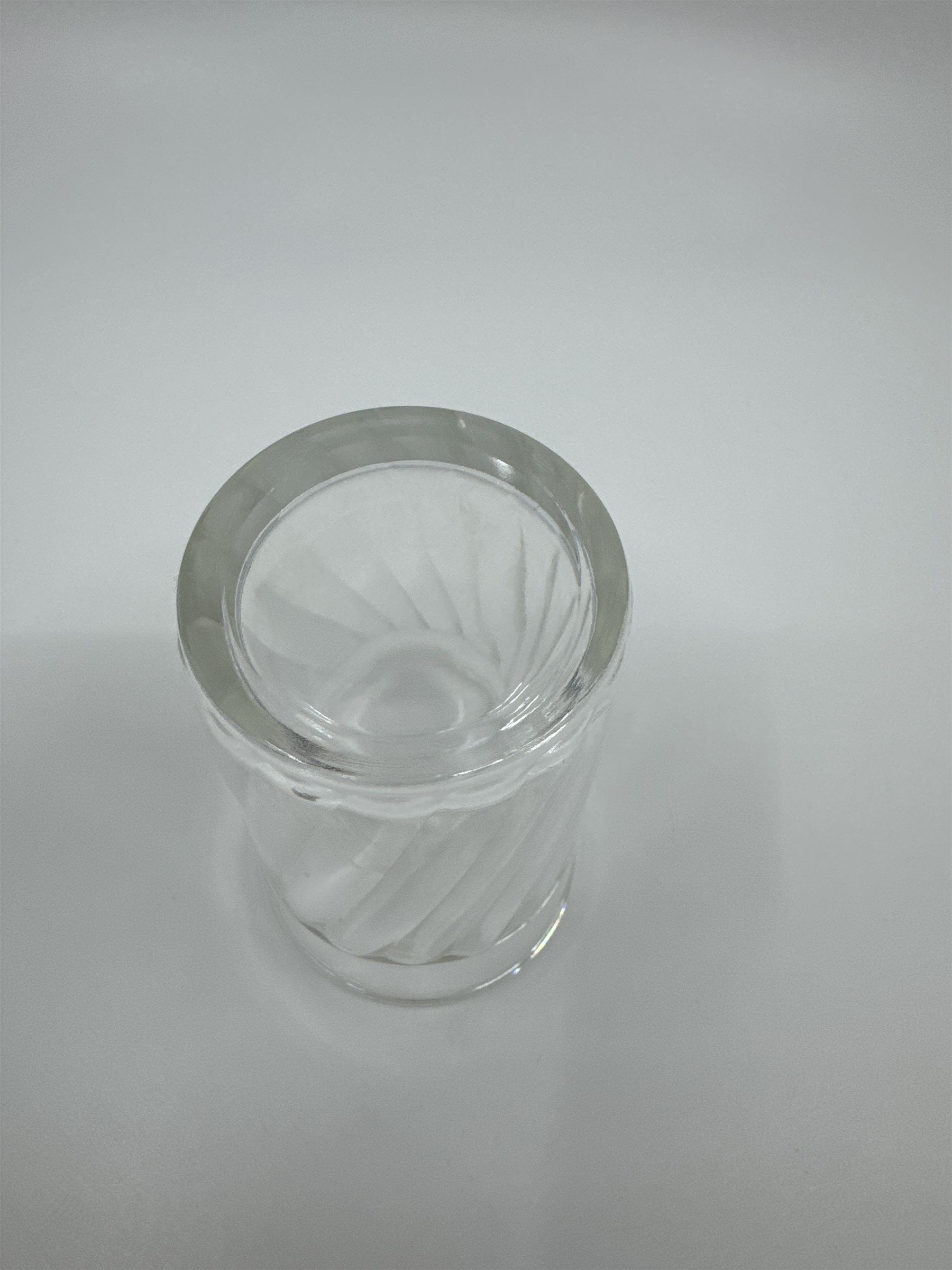 Vintage Juice Glass Twisted Diagonal Vertical Lines Design