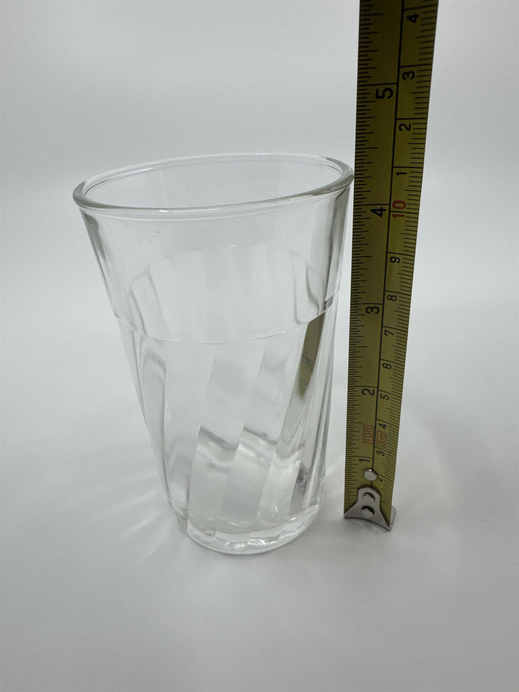 Vintage Juice Glass Twisted Diagonal Vertical Lines Design