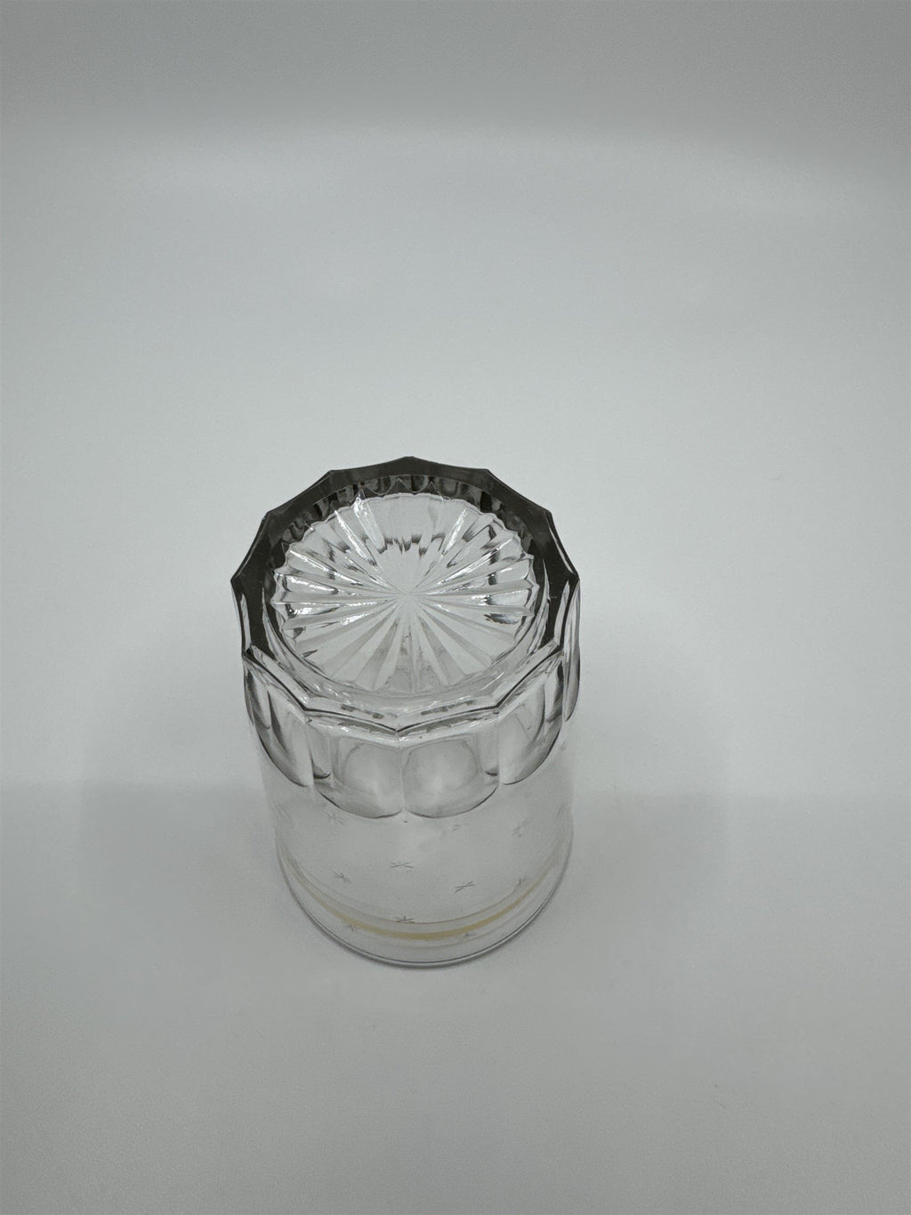 Vintage Juice Glass /w Gold Embellishment Trim Stars Glass Whiskey Glass Fading