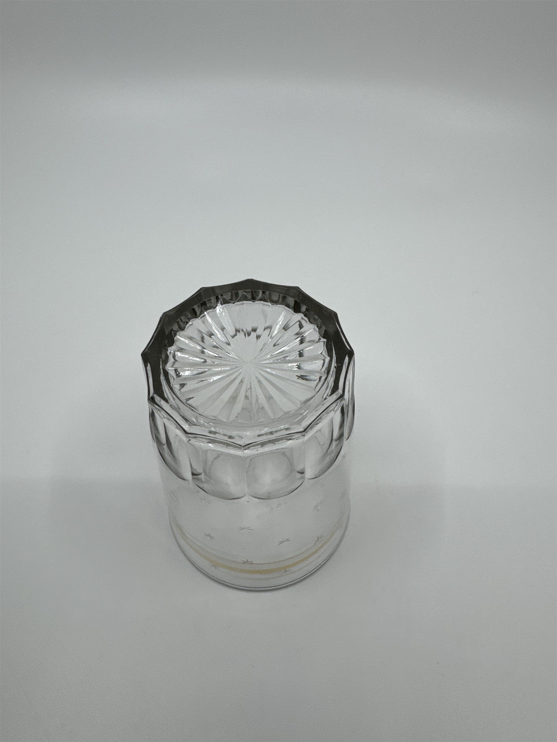 Vintage Juice Glass /w Gold Embellishment Trim Stars Glass Whiskey Glass Fading
