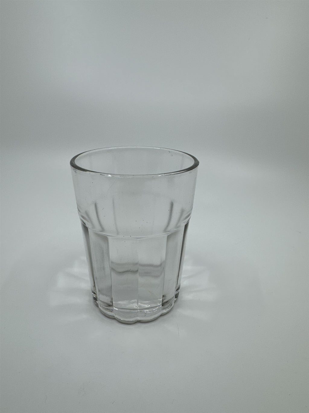 Vintage Whiskey Glass Juice Glass Ribbed and Lined Lines Pattern on Side