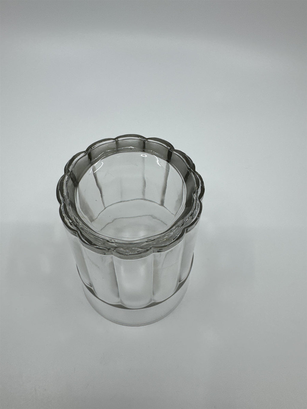 Vintage Whiskey Glass Juice Glass Ribbed and Lined Lines Pattern on Side