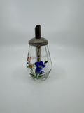 Vintage West Germany UWO Cruet Sugar Syrup Floral Glass Dispenser Kleinwalsertal