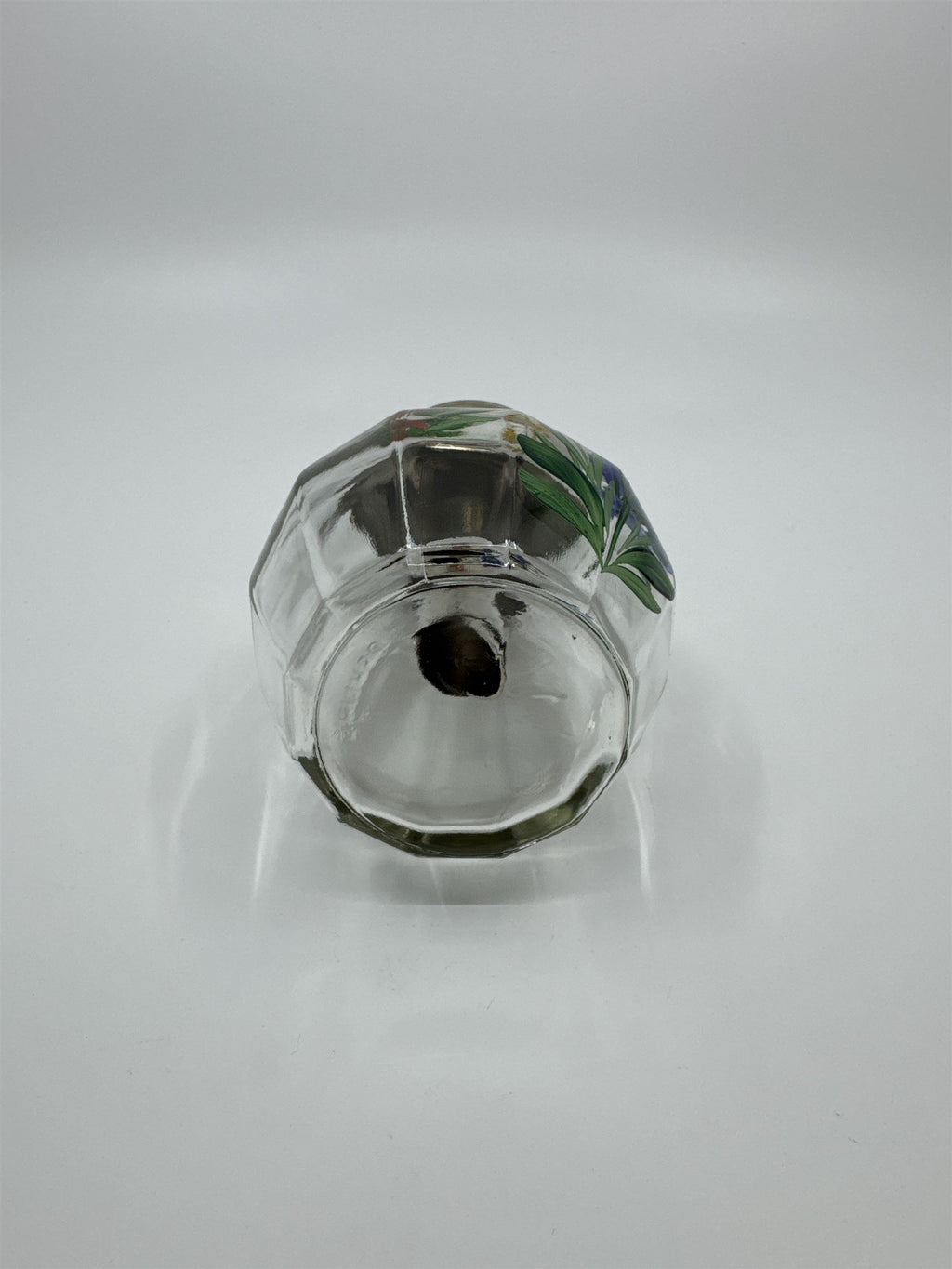 Vintage West Germany UWO Cruet Sugar Syrup Floral Glass Dispenser Kleinwalsertal