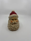 Vintage Dept 56 Emptied Santa Candle /w Red Hat Ceramic Crazed Candleware Rare