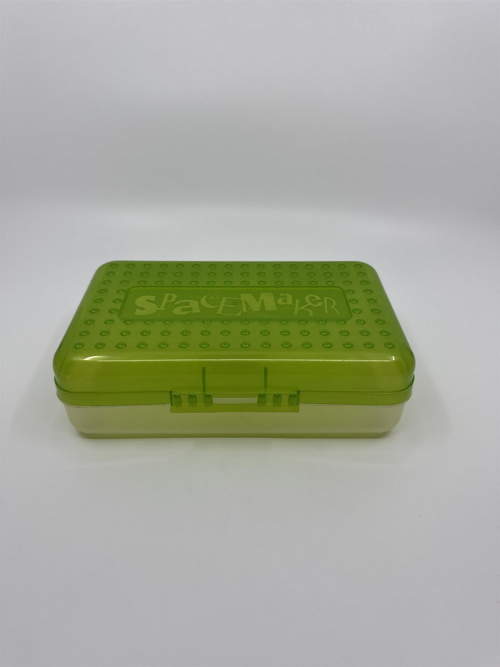 Vintage Spacemaker Pencil Box /w Hatch Latching Lid Newell Office Products GREEN