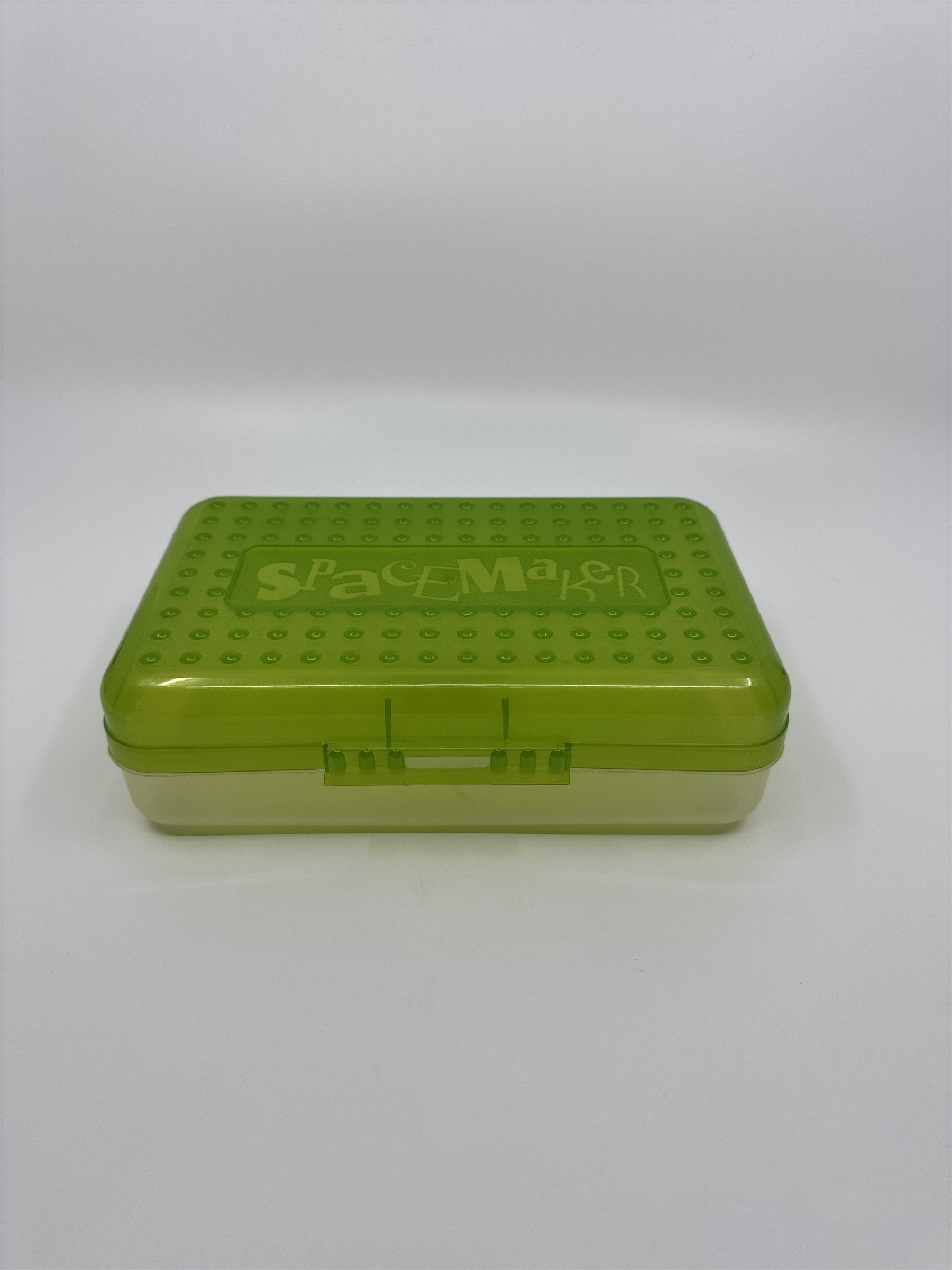 Vintage Spacemaker Pencil Box /w Hatch Latching Lid Newell Office Products GREEN