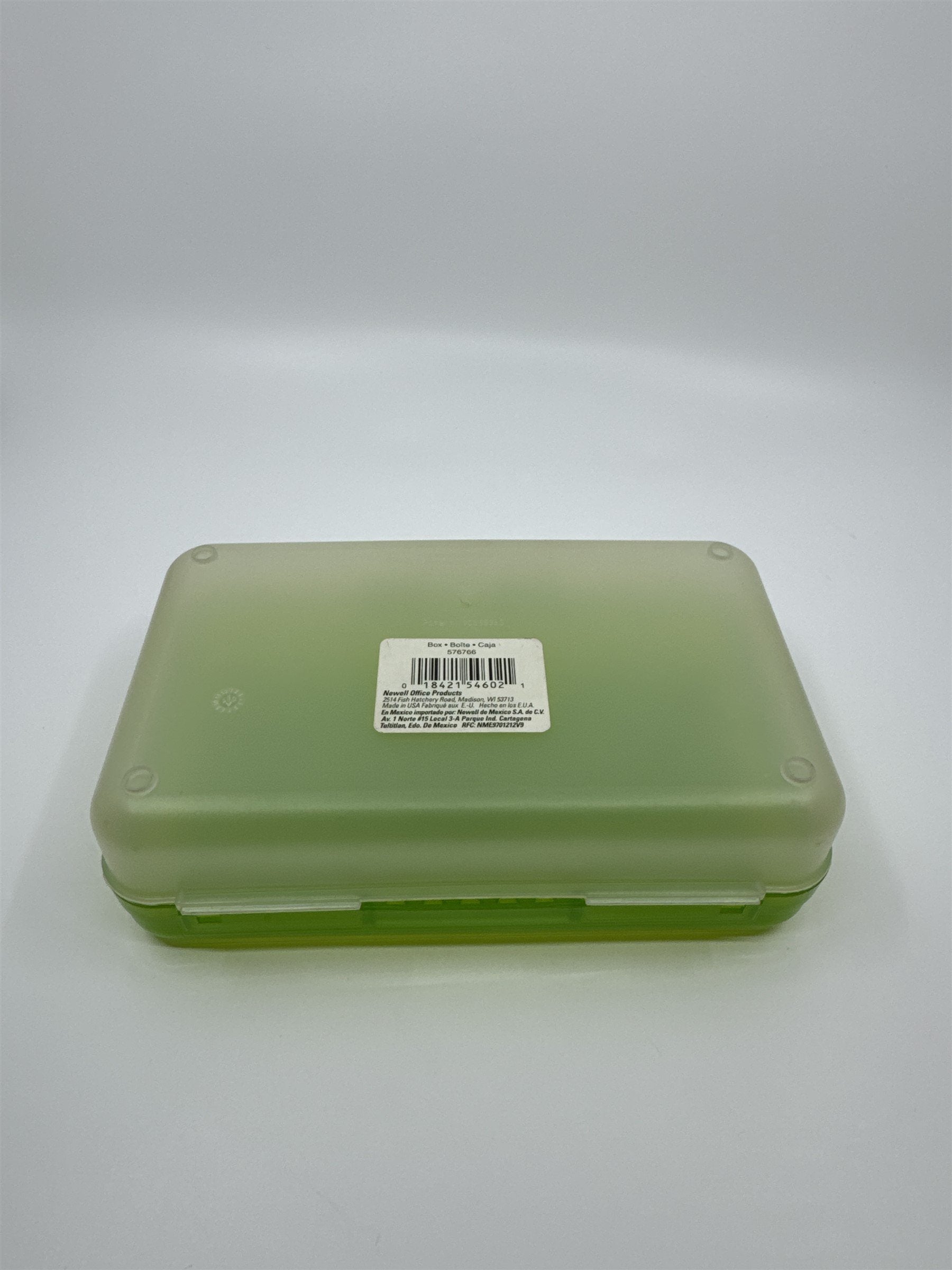 Vintage Spacemaker Pencil Box /w Hatch Latching Lid Newell Office Products GREEN