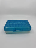 Vintage Spacemaker Pencil Box /w Hatch Latching Lid Newell Office Products BLUE