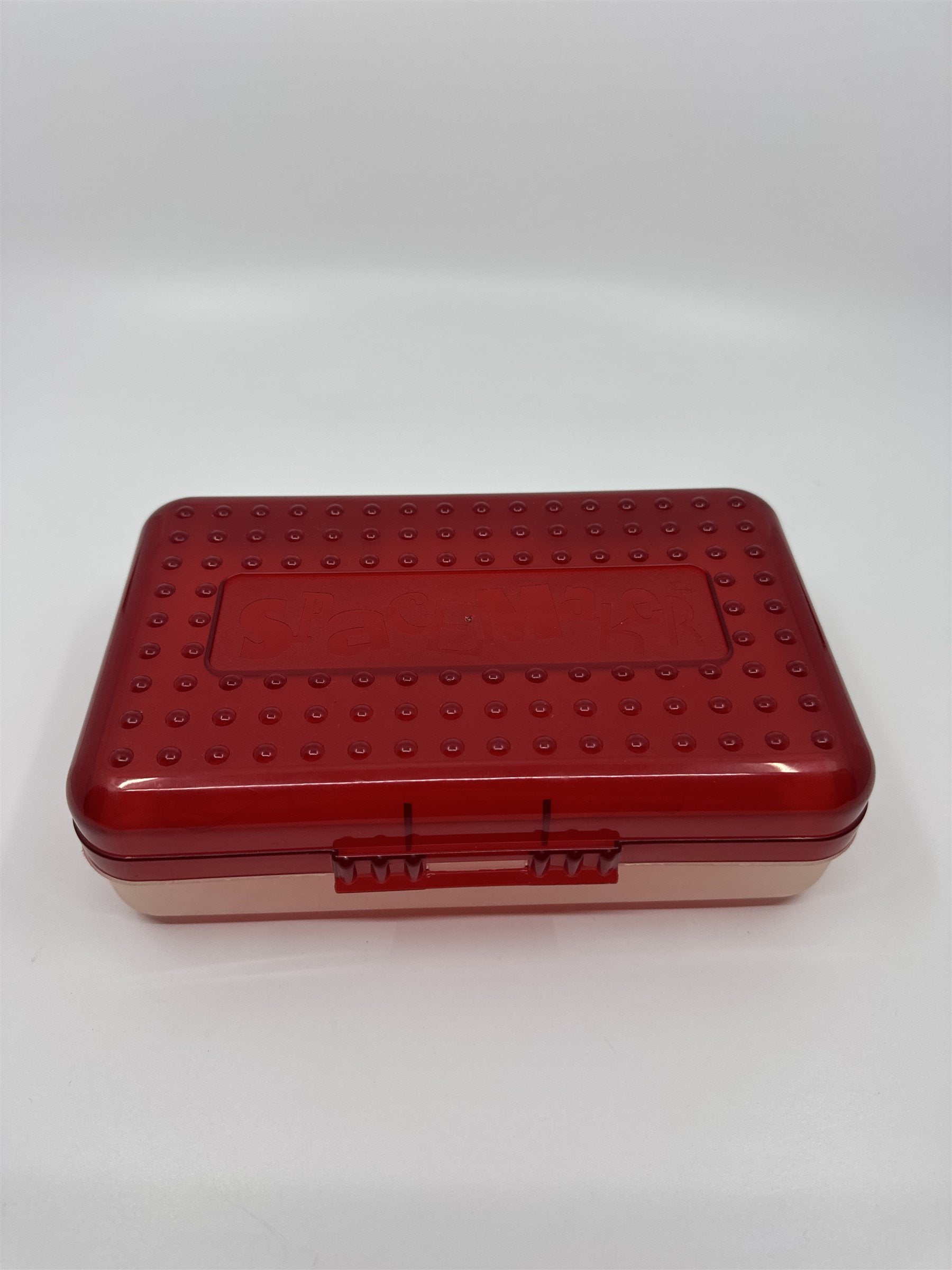 Vintage Spacemaker Pencil Box /w Hatch Latching Lid Newell Office Products RED