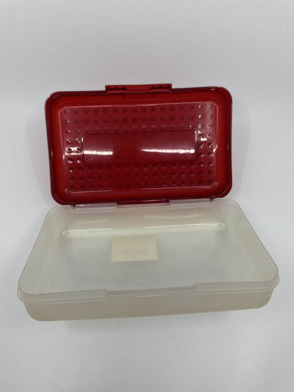 Vintage Spacemaker Pencil Box /w Hatch Latching Lid Newell Office Products RED