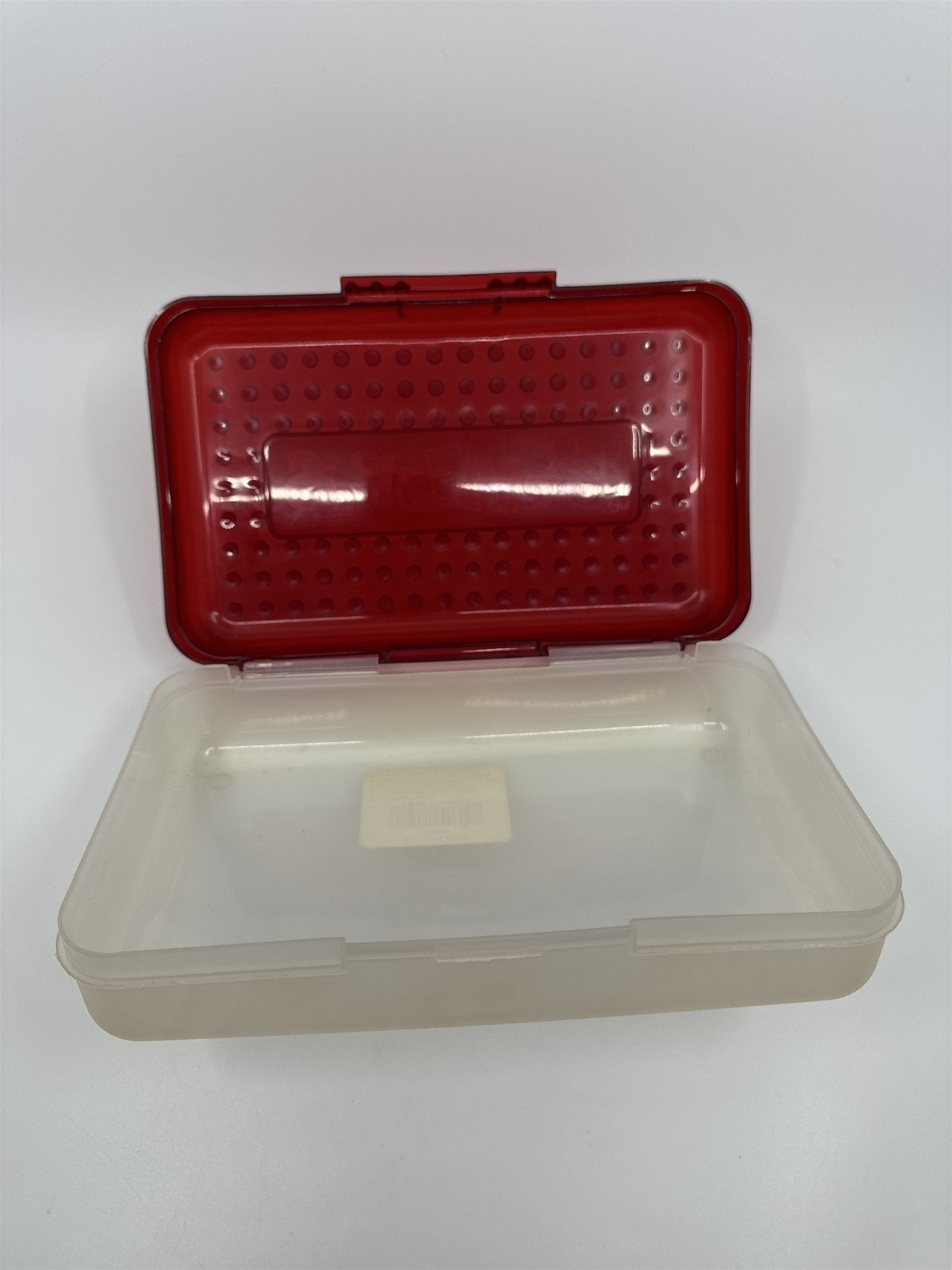 Vintage Spacemaker Pencil Box /w Hatch Latching Lid Newell Office Products RED