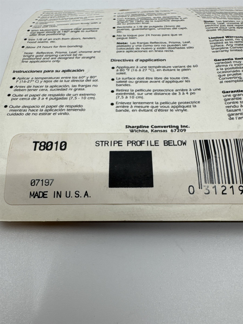 TrimBrite T8010 Silver 1/2" Pinstripe Self-Adhesive Accent 07197 USA