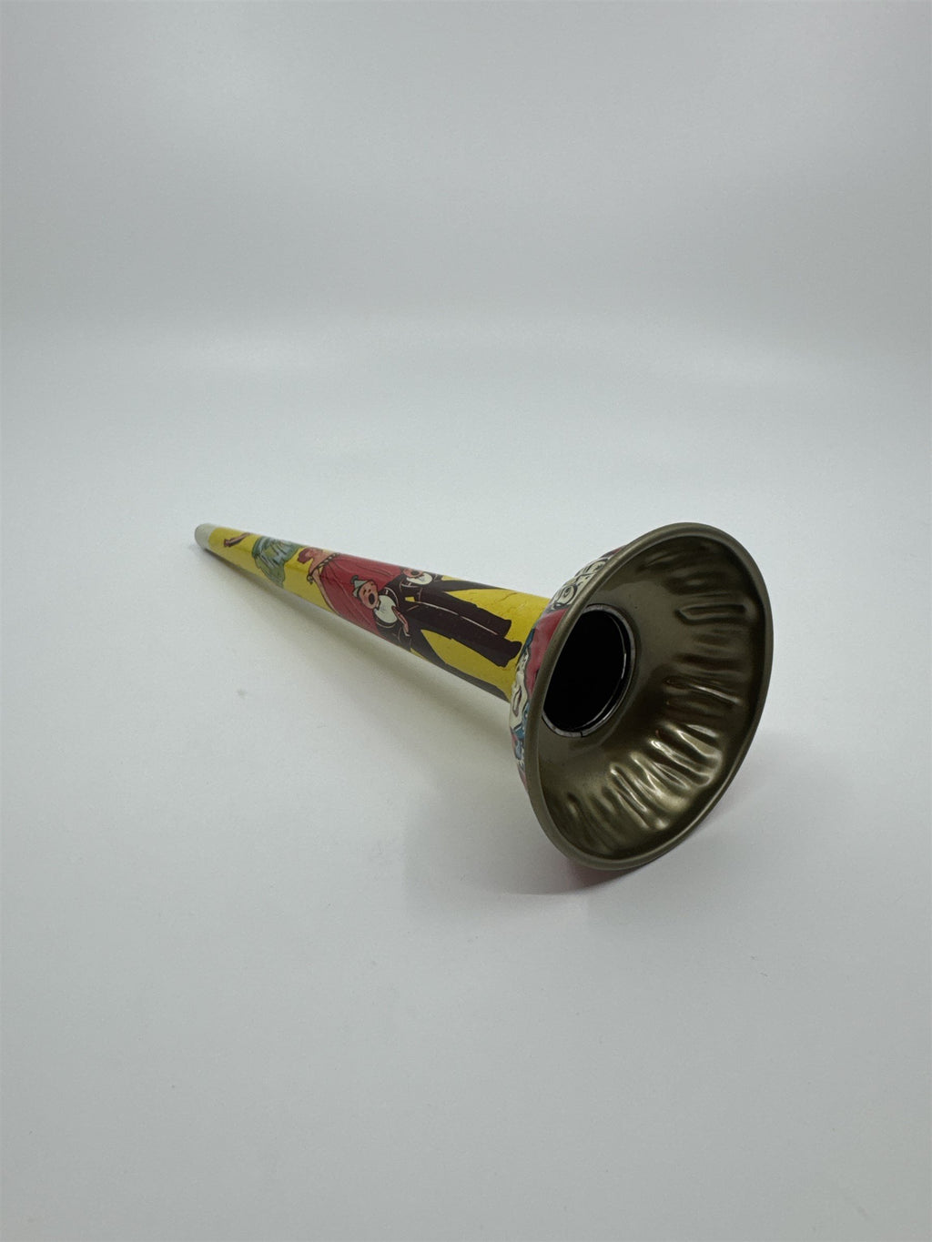 Vintage 1950s Tin Litho Noisemaker Metal Horn (Missing Buzzer) Kids Dancers Ball