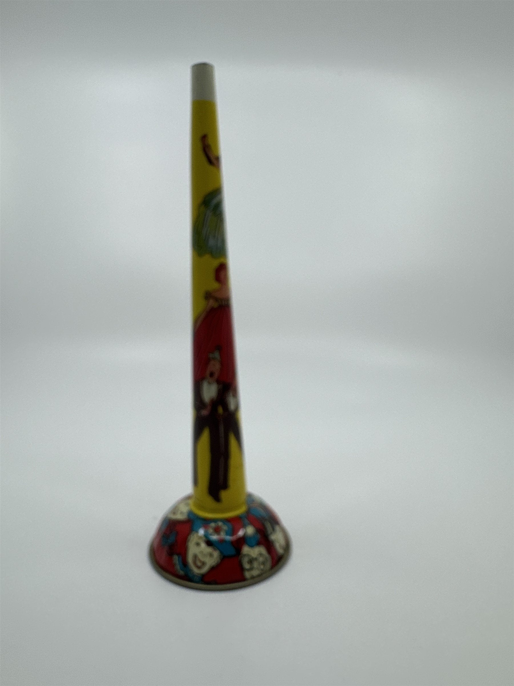 Vintage 1950s Tin Litho Noisemaker Metal Horn (Missing Buzzer) Kids Dancers Ball