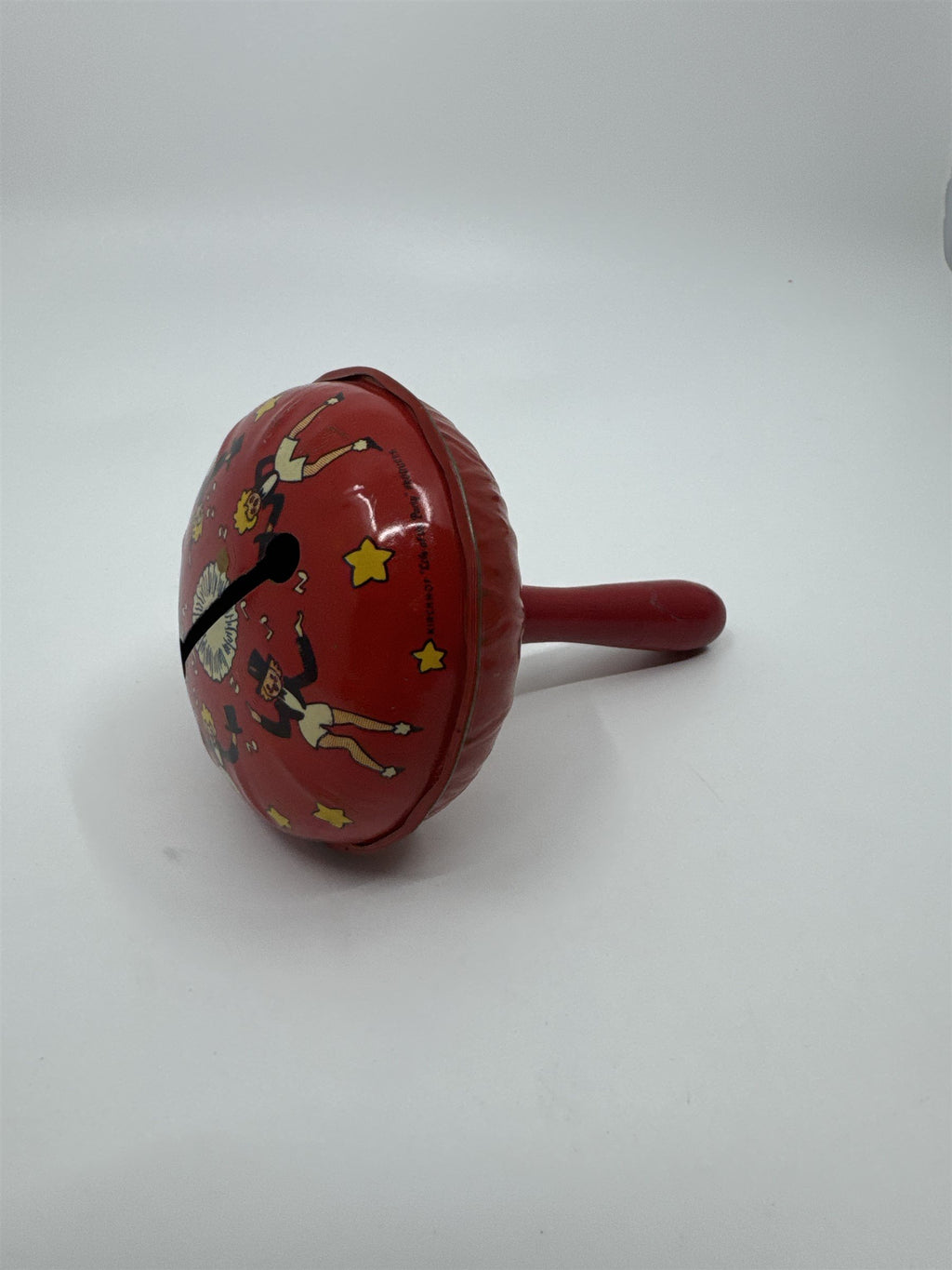 Kirchhof 1950s Tin Litho Toy Noisemaker Newark NJ USA Dancers w Hats Tophats