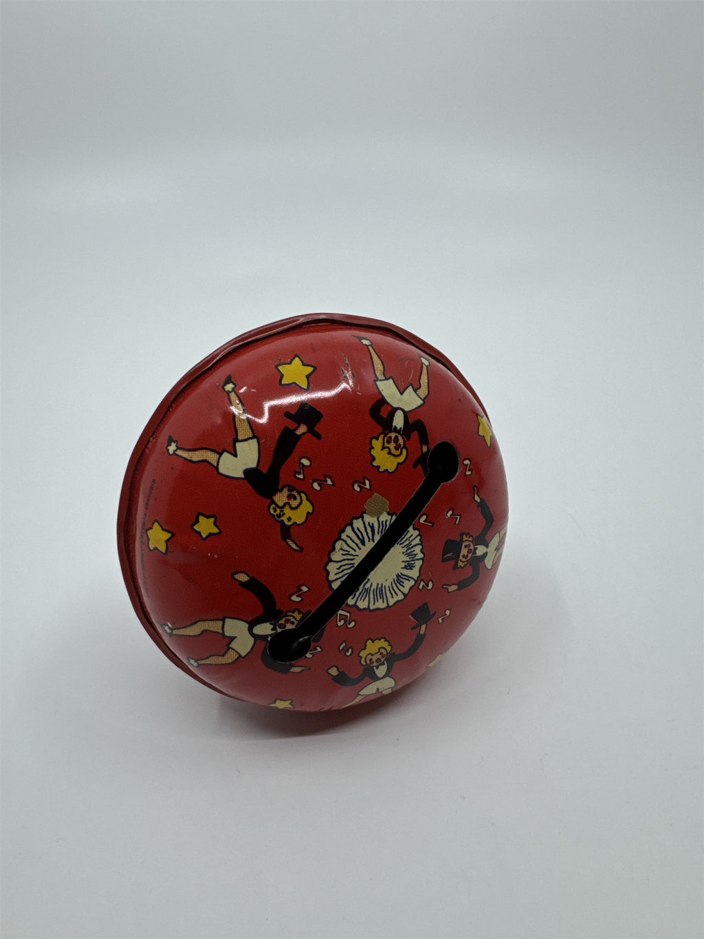 Kirchhof 1950s Tin Litho Toy Noisemaker Newark NJ USA Dancers w Hats Tophats