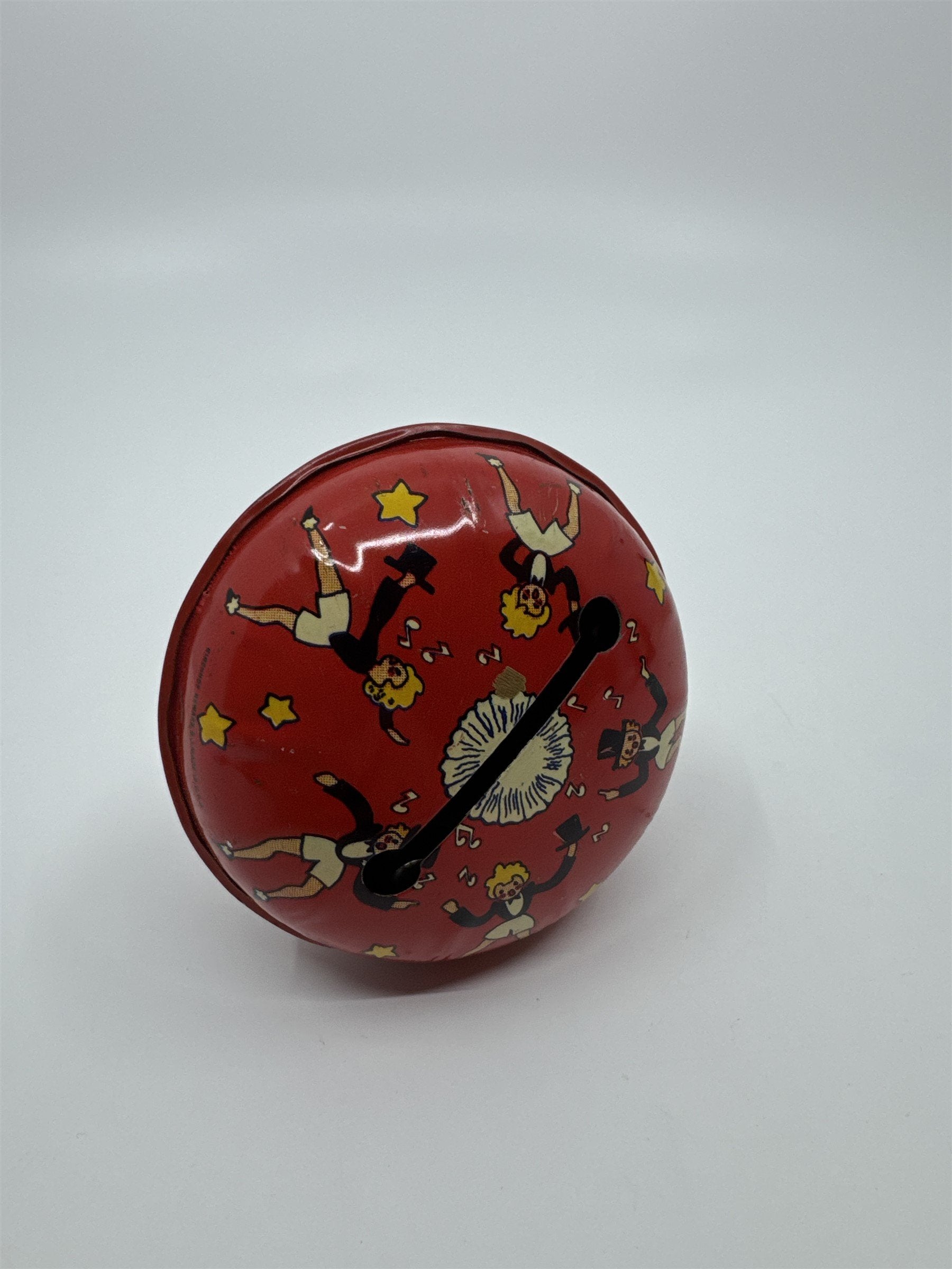 Kirchhof 1950s Tin Litho Toy Noisemaker Newark NJ USA Dancers w Hats Tophats