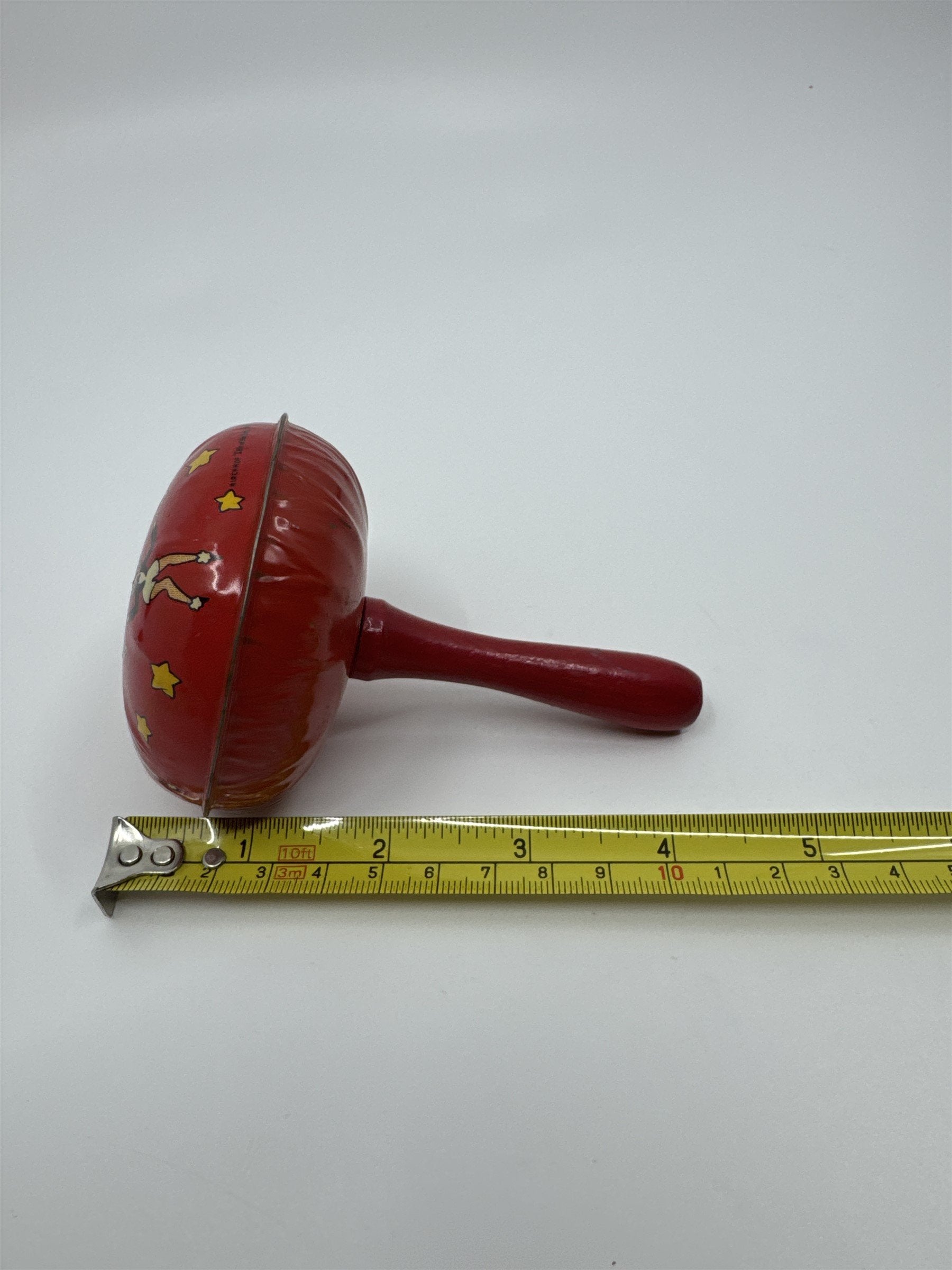 Kirchhof 1950s Tin Litho Toy Noisemaker Newark NJ USA Dancers w Hats Tophats