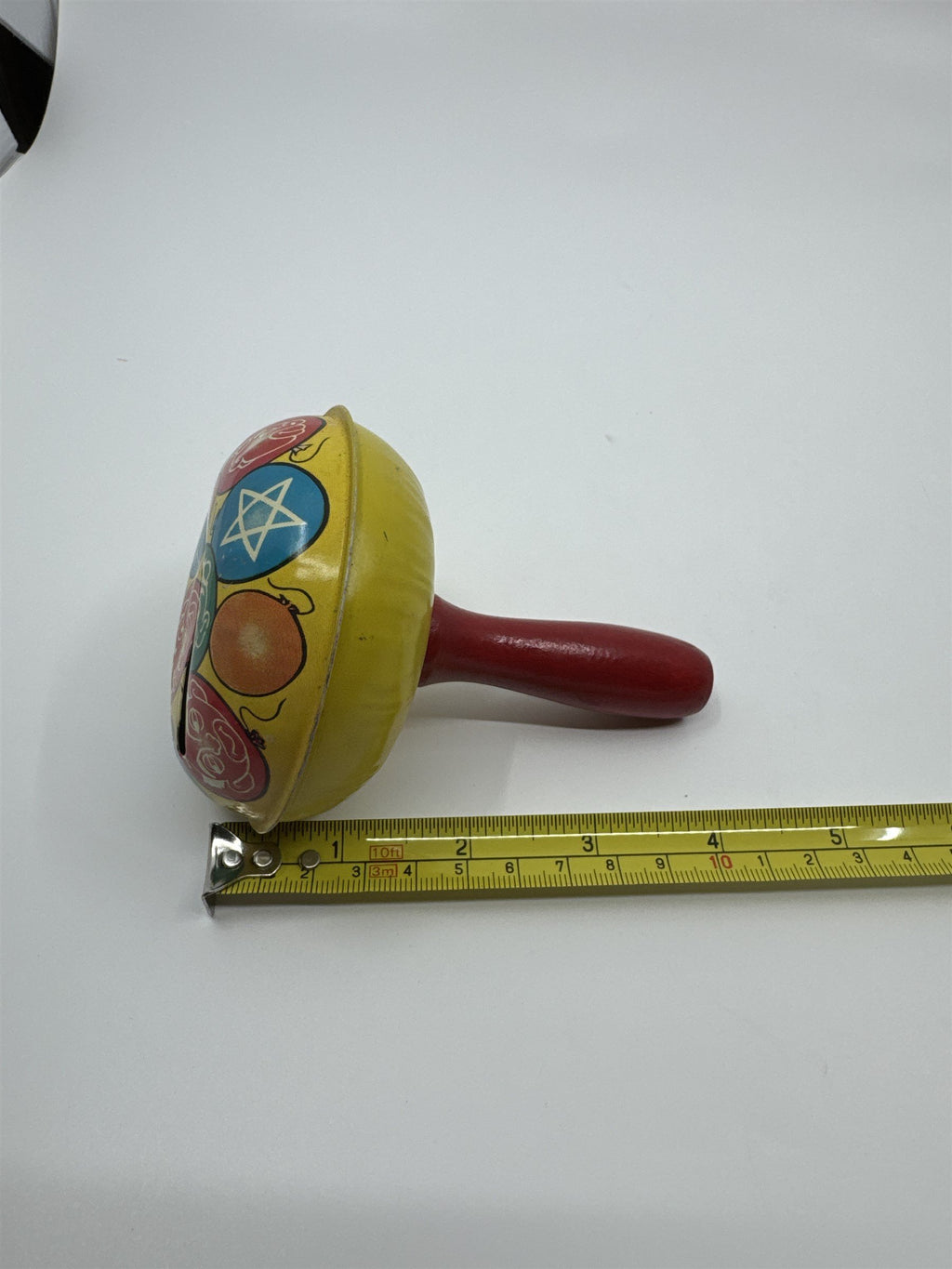 Vintage 1950s Tin Litho Noisemaker USA Balloons Clowns and Stars