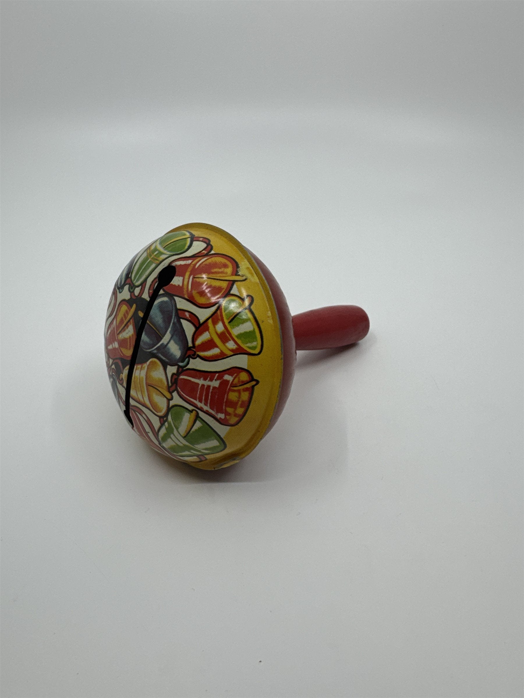 Vintage 1950s Tin Litho Noisemaker USA Colorful Bells US Metal Toy Mfg Co