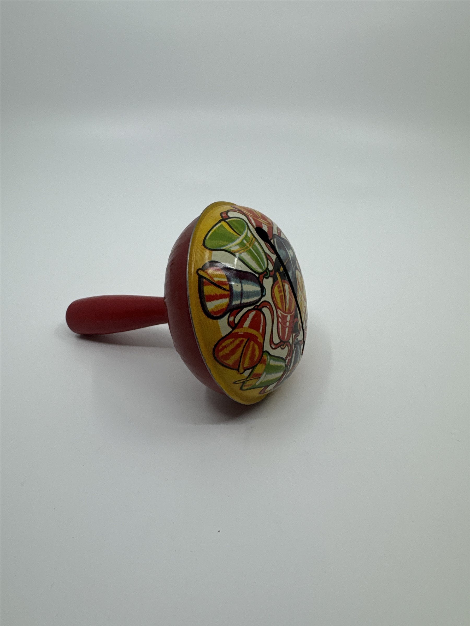 Vintage 1950s Tin Litho Noisemaker USA Colorful Bells US Metal Toy Mfg Co
