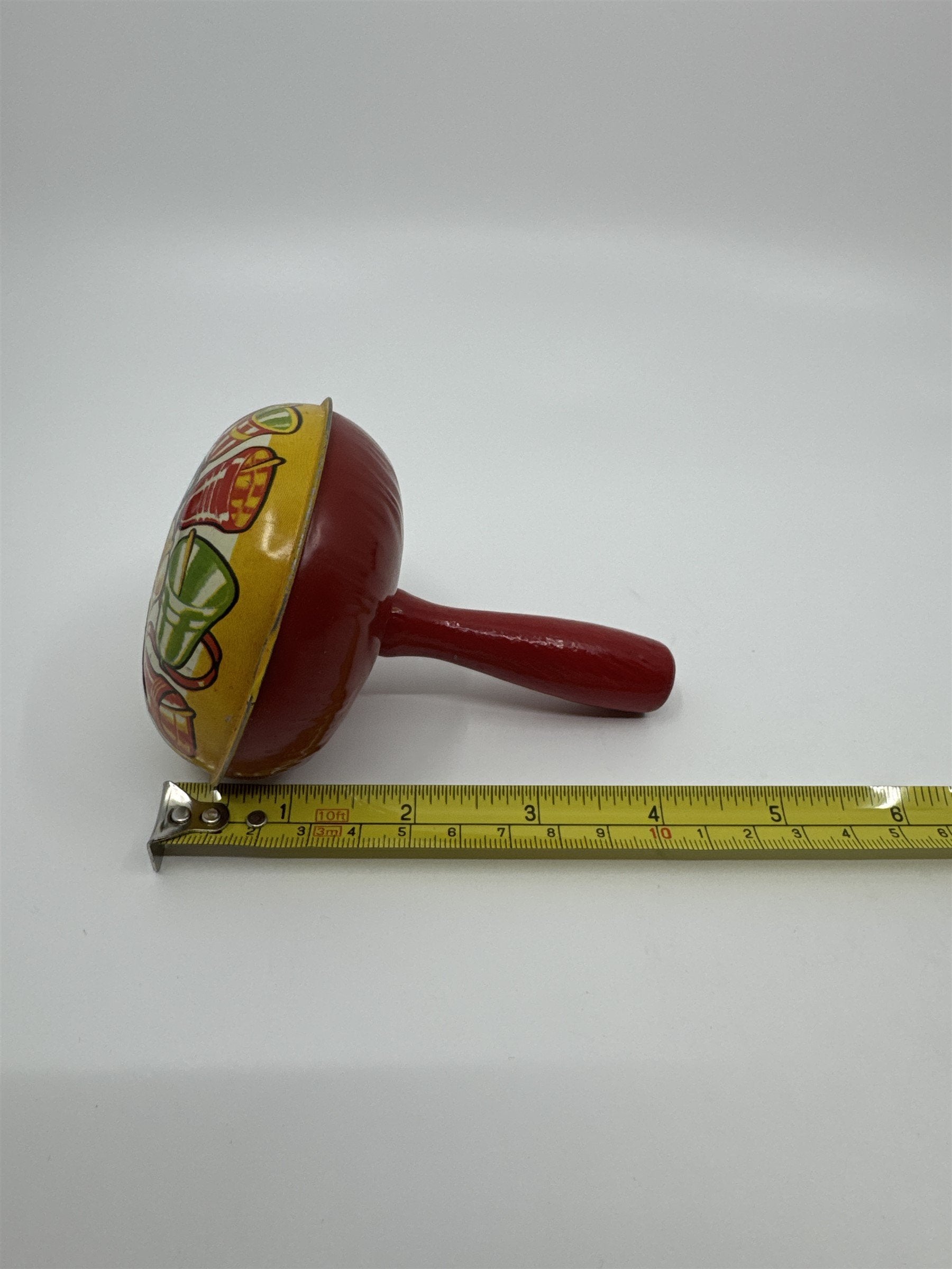 Vintage 1950s Tin Litho Noisemaker USA Colorful Bells US Metal Toy Mfg Co