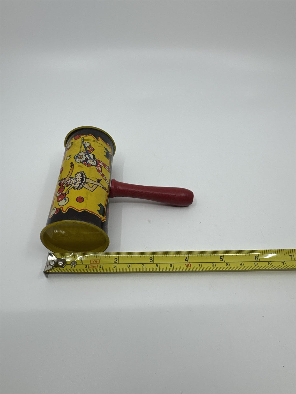 Kirchhof 1950s Tin Litho Toy Noisemaker Newark NJ USA Musical Clowns /w Balloons
