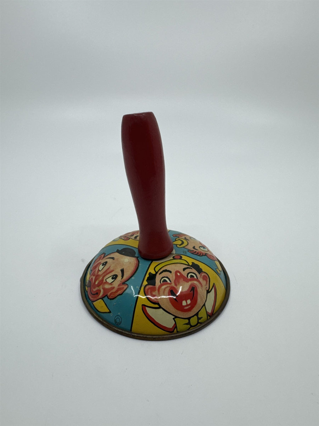 Vintage 1950s Tin Litho Toy Noisemaker US Metal Toy Mfg. Co. USA 4 Clowns RARE