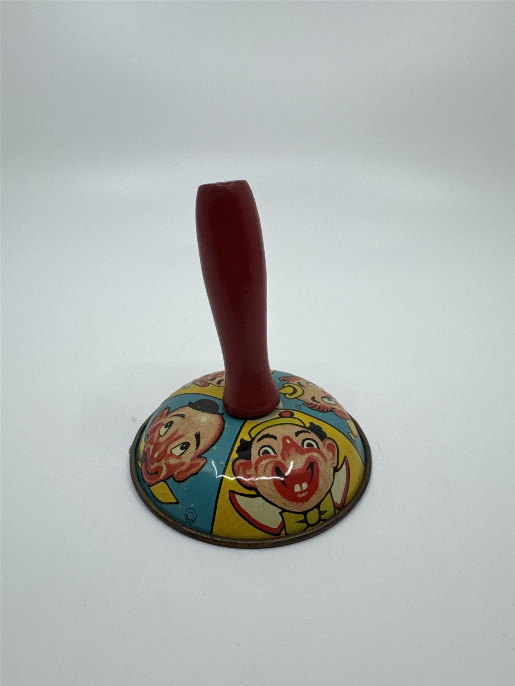 Vintage 1950s Tin Litho Toy Noisemaker US Metal Toy Mfg. Co. USA 4 Clowns RARE