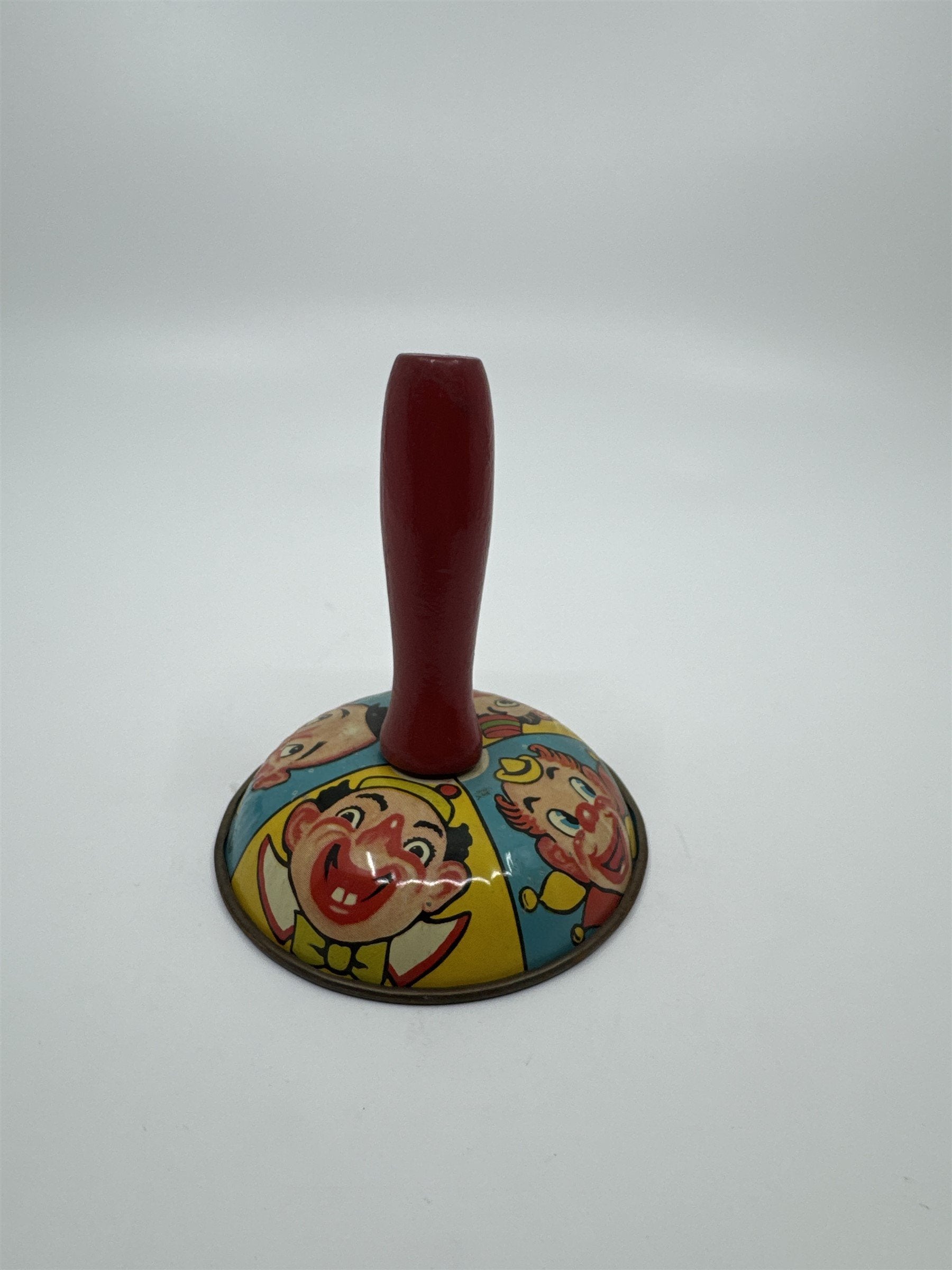 Vintage 1950s Tin Litho Toy Noisemaker US Metal Toy Mfg. Co. USA 4 Clowns RARE