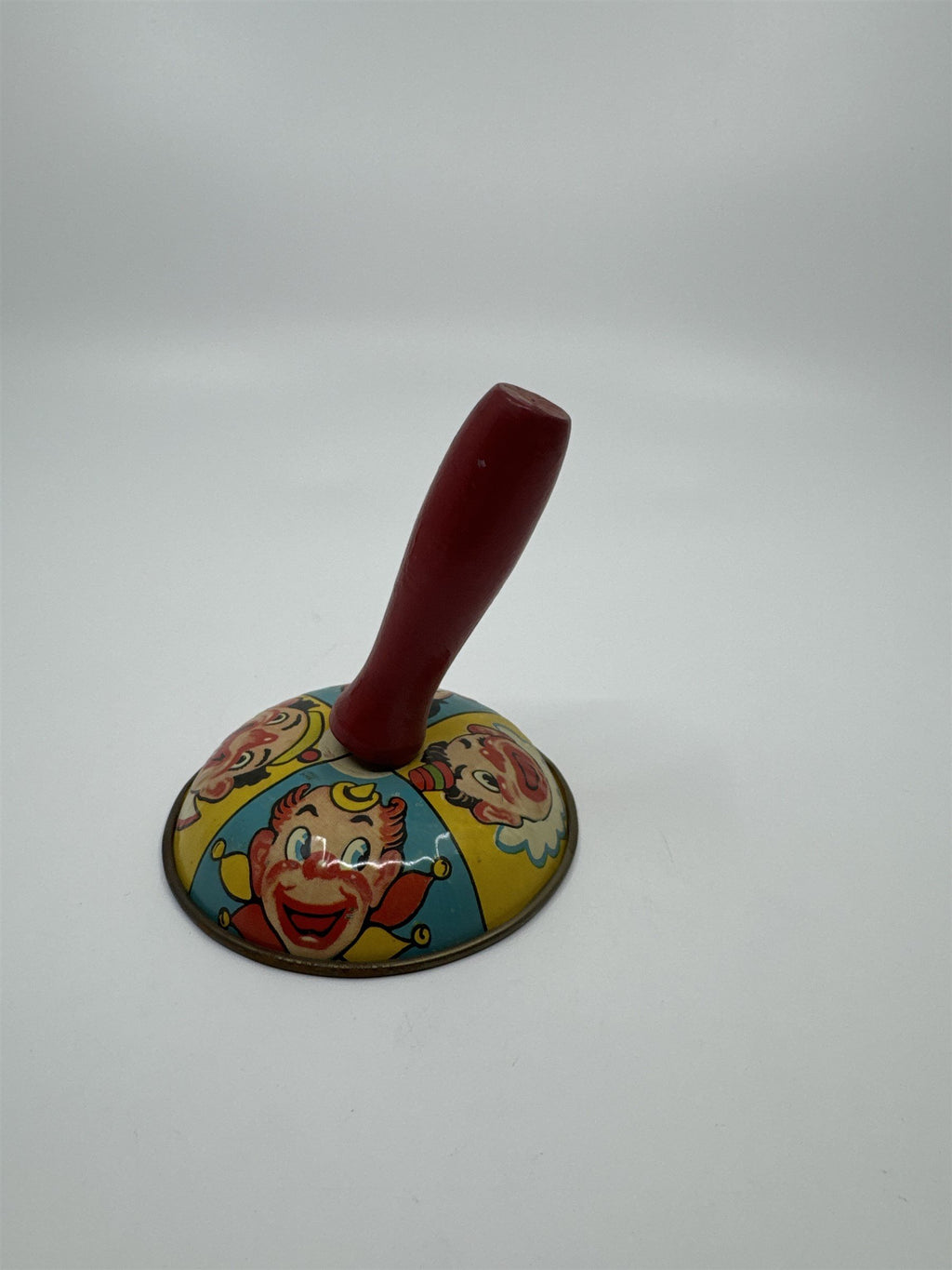 Vintage 1950s Tin Litho Toy Noisemaker US Metal Toy Mfg. Co. USA 4 Clowns RARE