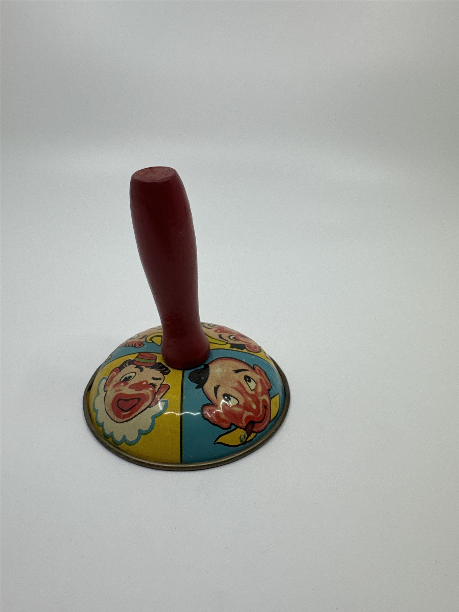 Vintage 1950s Tin Litho Toy Noisemaker US Metal Toy Mfg. Co. USA 4 Clowns RARE