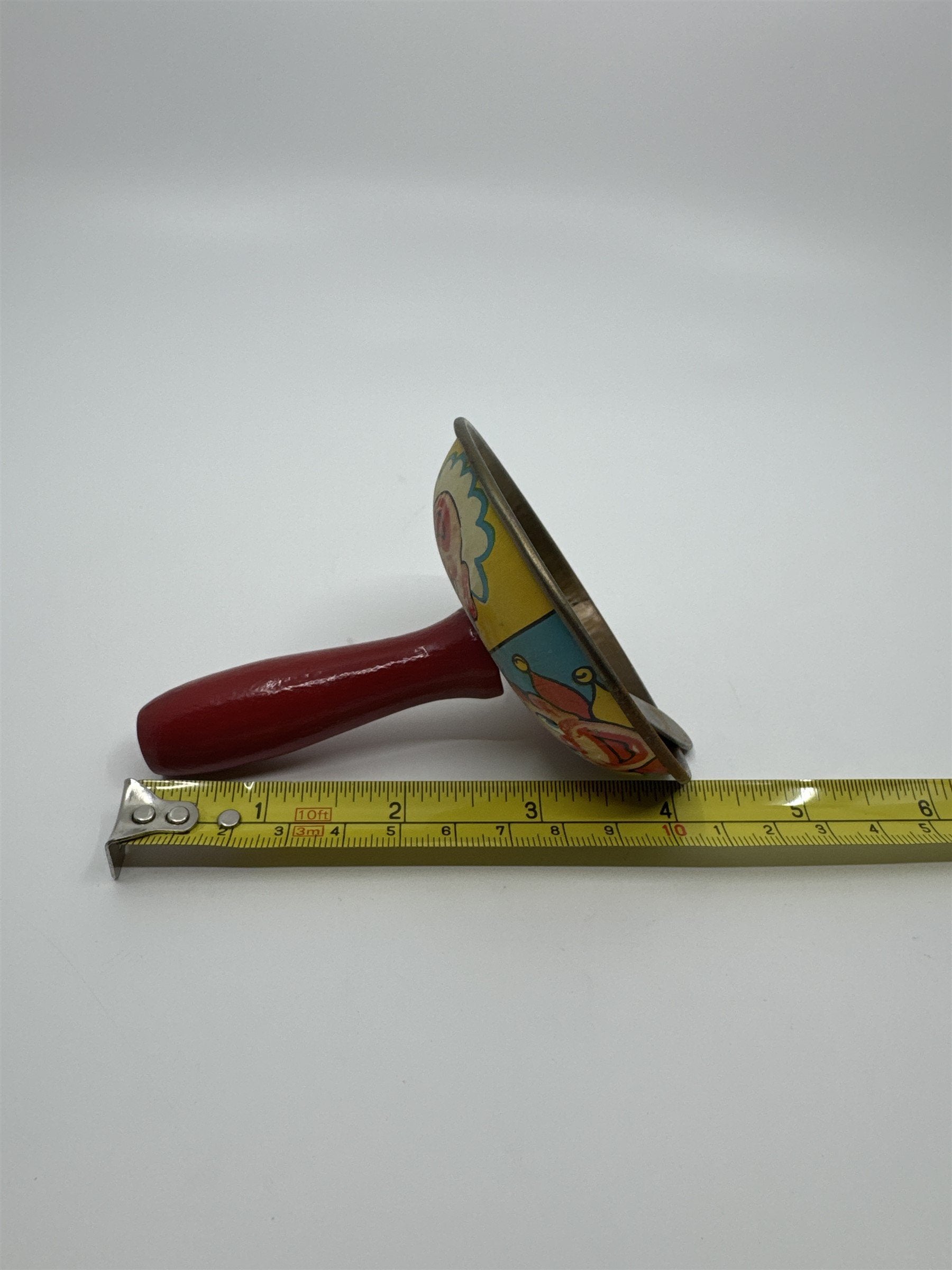 Vintage 1950s Tin Litho Toy Noisemaker US Metal Toy Mfg. Co. USA 4 Clowns RARE