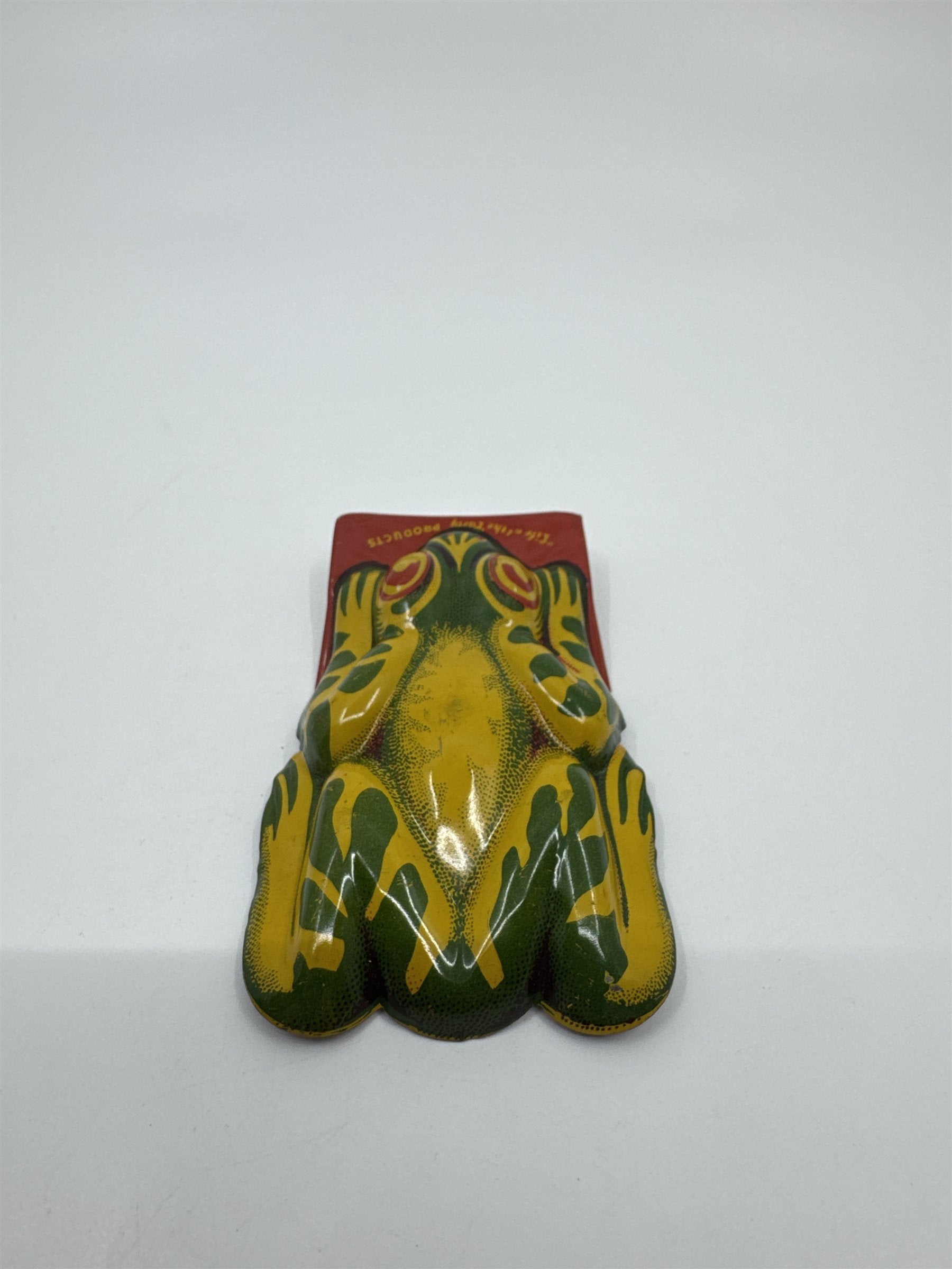 Kirchhof 1950s Tin Litho Toy Noisemaker Newark NJ USA Clicking Jungle Frog