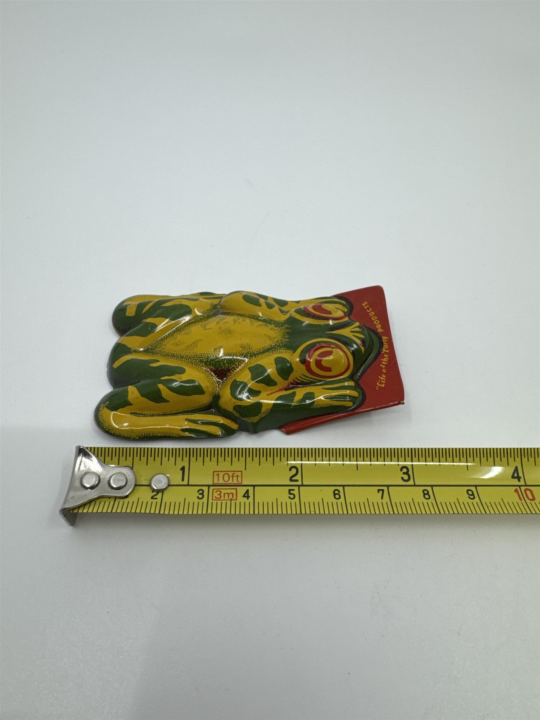 Kirchhof 1950s Tin Litho Toy Noisemaker Newark NJ USA Clicking Jungle Frog