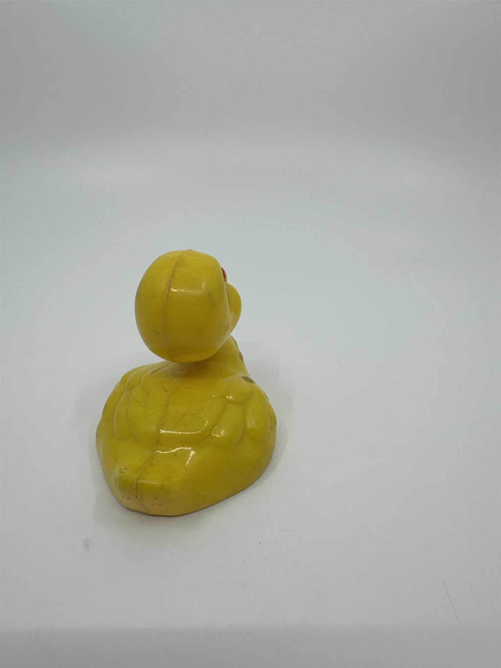 Irwin Vintage Hard Plastic Duck Baby Rattle Toy Yellow Plastic Noisemaker 50s 60