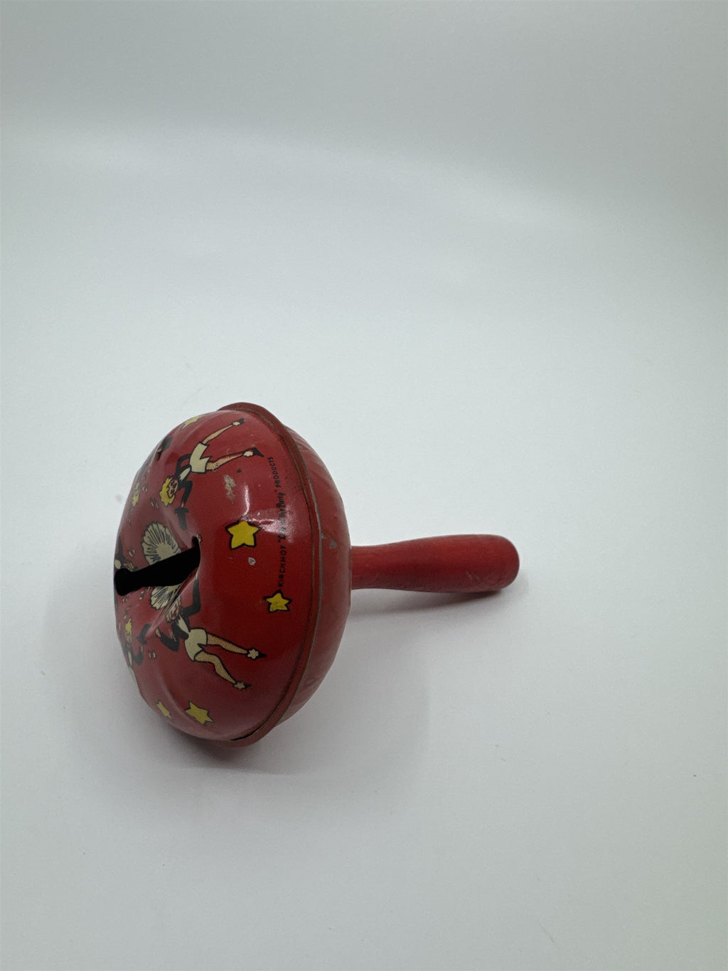 Kirchhof 1950s Tin Litho Toy Noisemaker Newark NJ USA Dancers w Hats Tophats