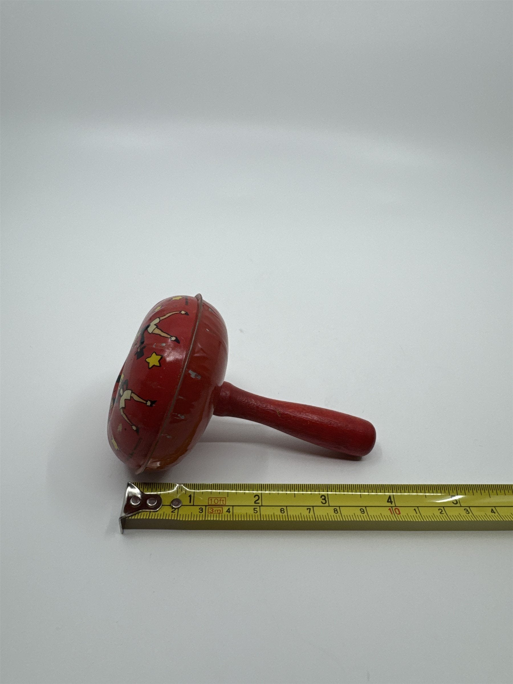 Kirchhof 1950s Tin Litho Toy Noisemaker Newark NJ USA Dancers w Hats Tophats