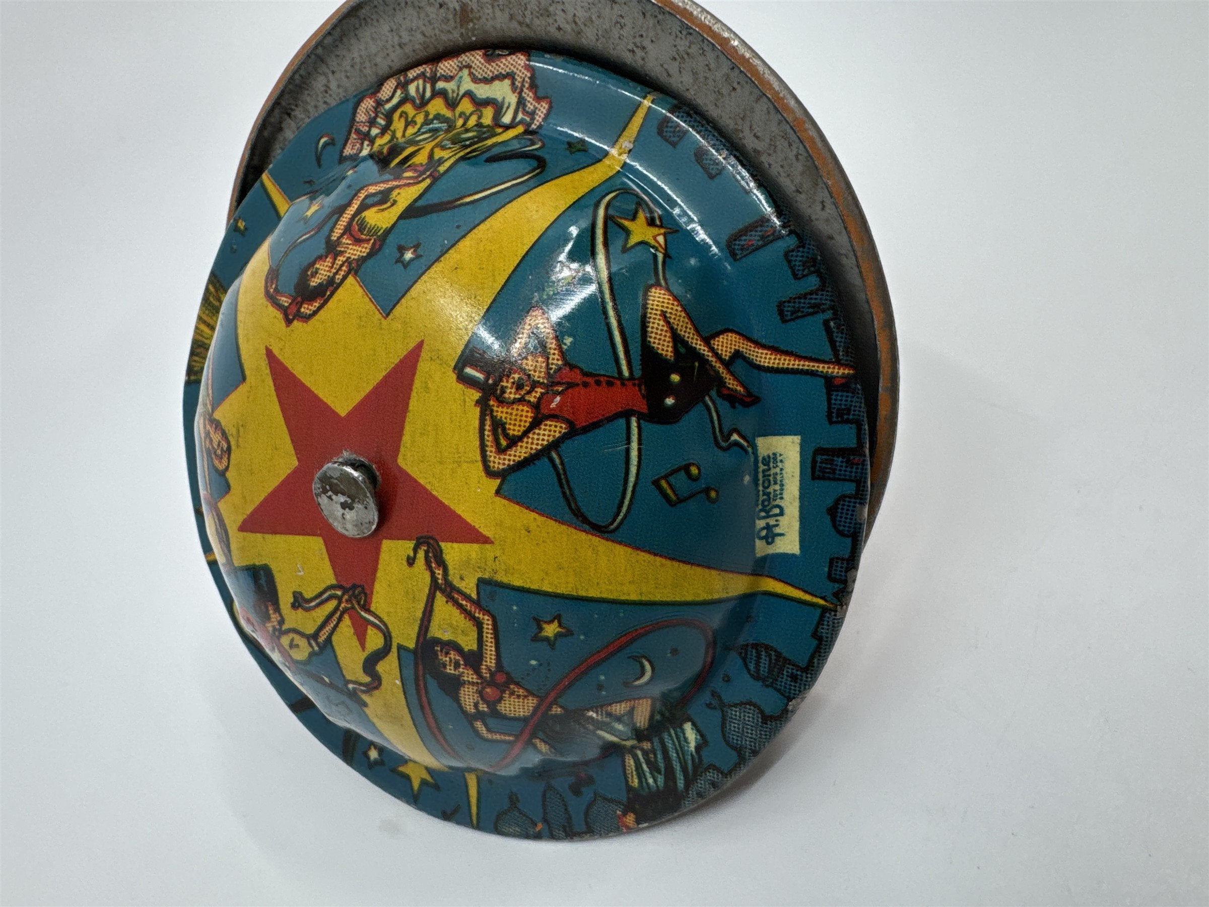 Vintage 1950s Tin Litho Winding Noisemaker USA A Barone Dancers Ball