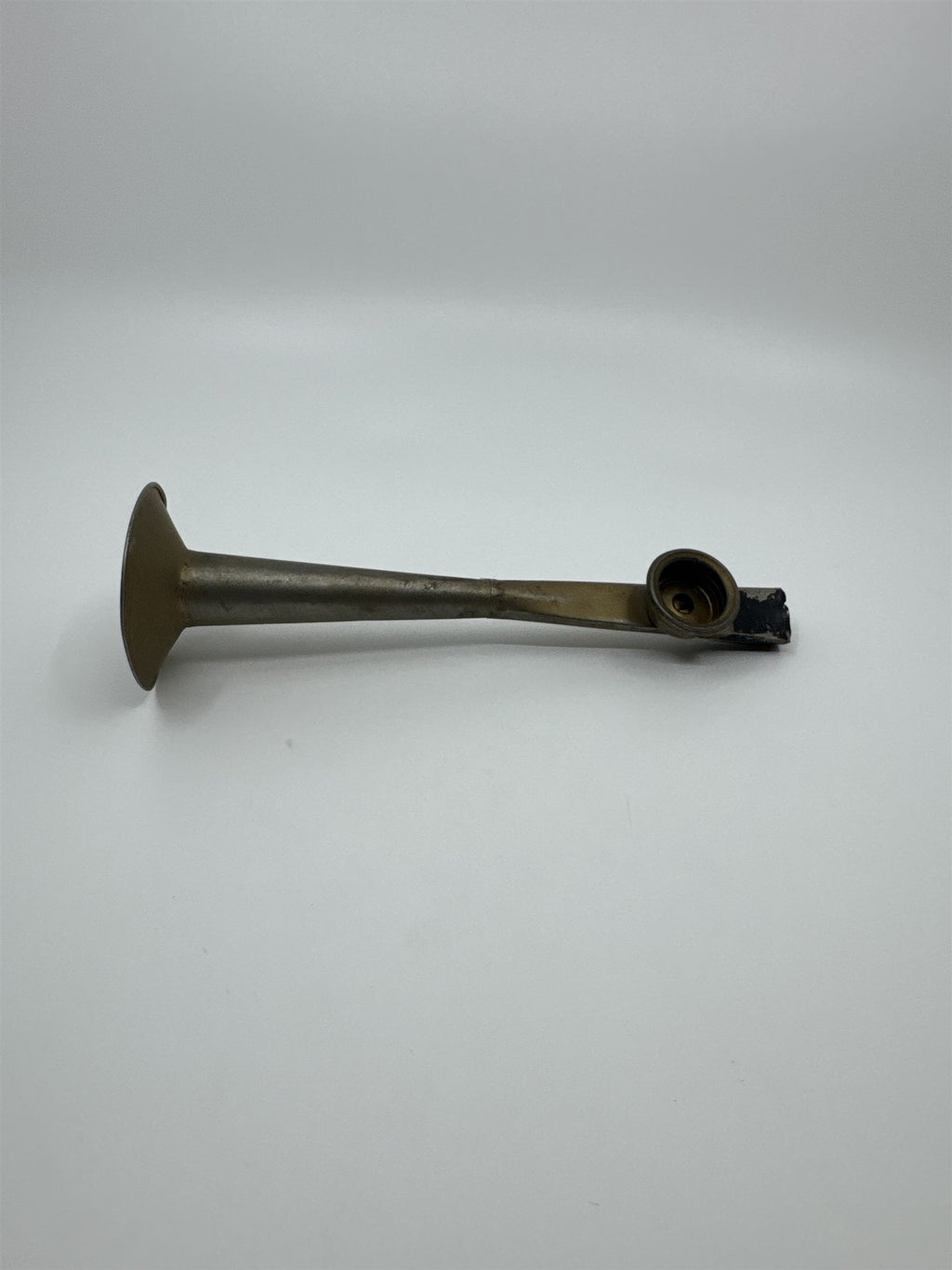 Vintage 1950s Tin Litho Noisemaker Metal Horn Handmade Black and Gold Toned Toy