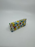 Vintage 1950s Tin Litho Winding Noisemaker USA Geometric Shapes Squares Circles