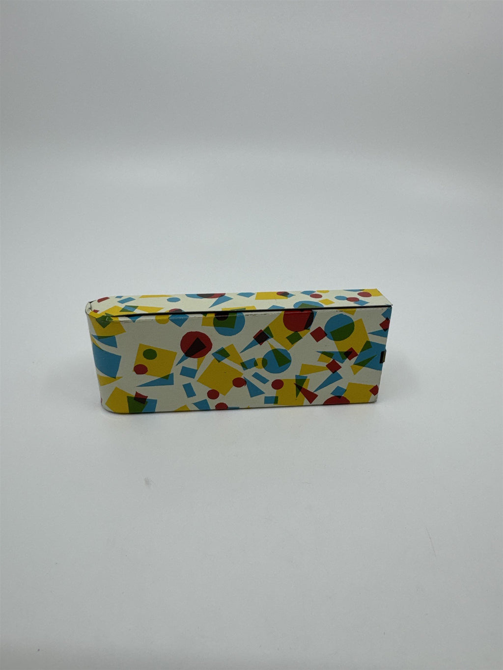 Vintage 1950s Tin Litho Winding Noisemaker USA Geometric Shapes Squares Circles