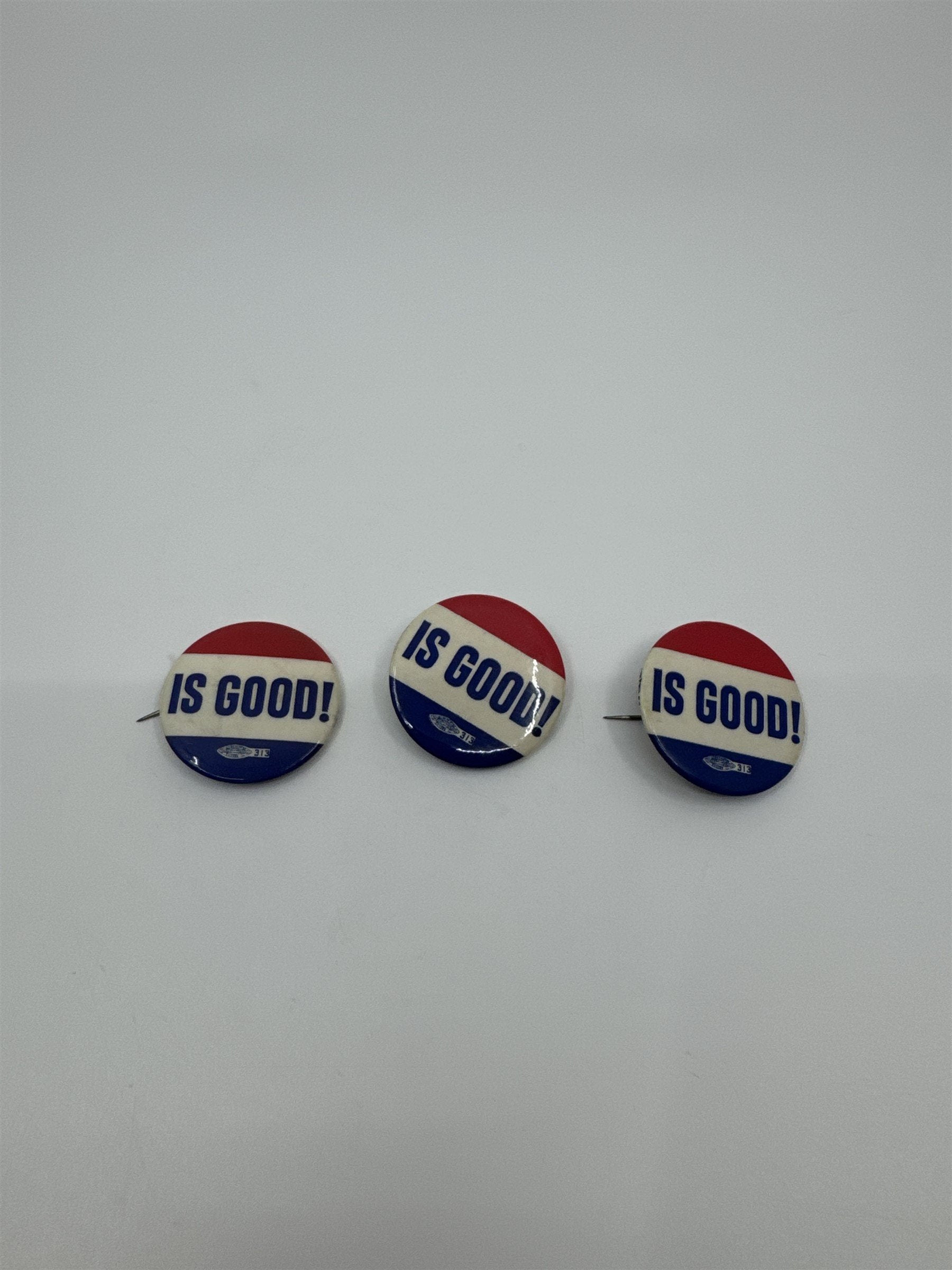 Lot of 3 Vintage 313 IS GOOD! Local 115 Union Label Shop Buttons USA